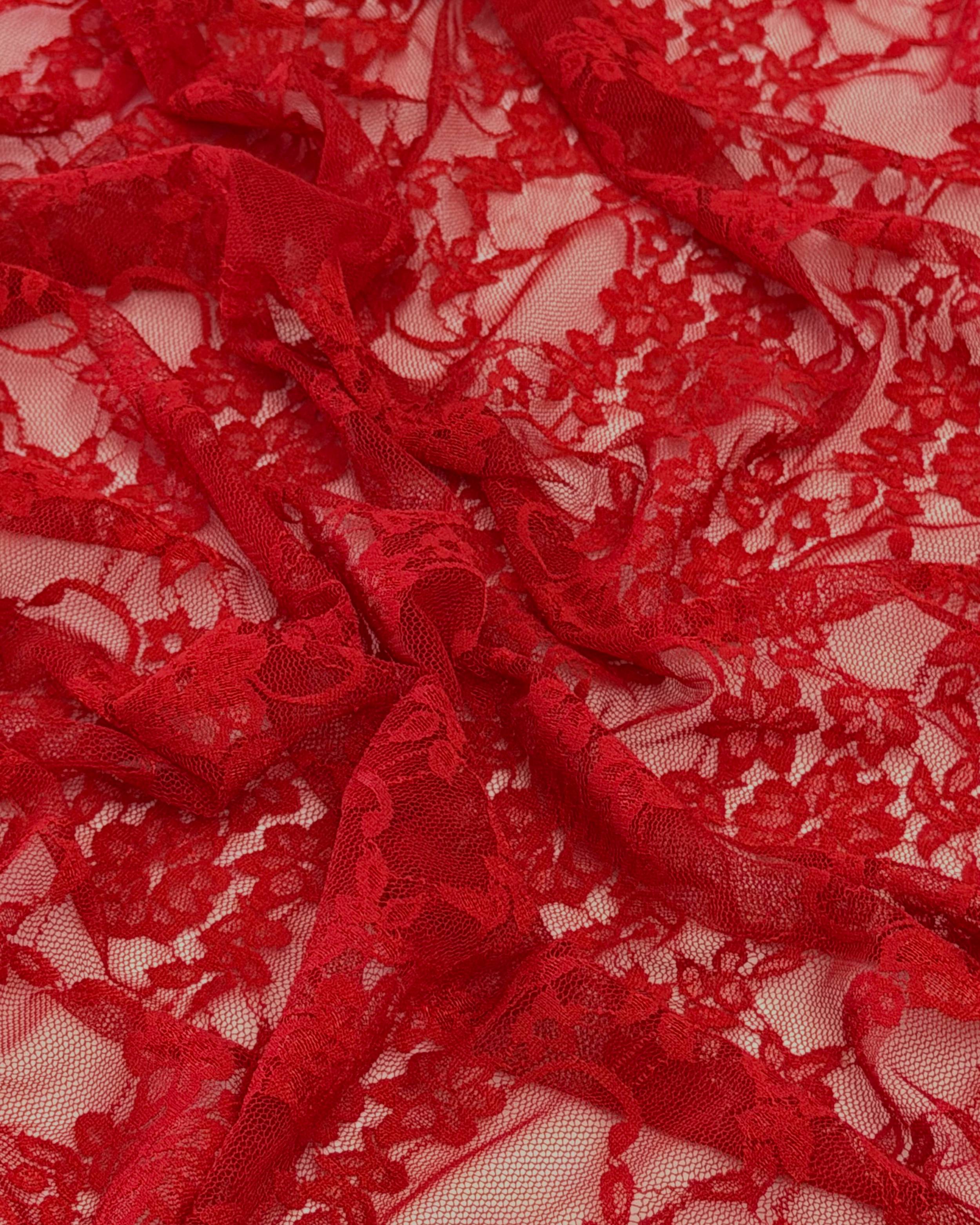 Red Floral Dainty Chantilly Lace Mesh, Floral Lace Fabric, Stretch Lace Fabric, Red Lace Fabric, Floral Lace Mesh, Chantilly Lace Fabric, Sheer Lace Fabric