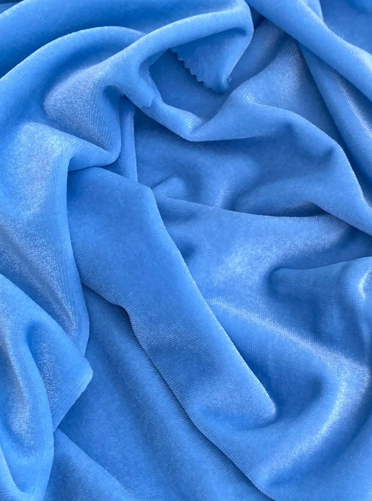 Baby Blue Stretch Velvet