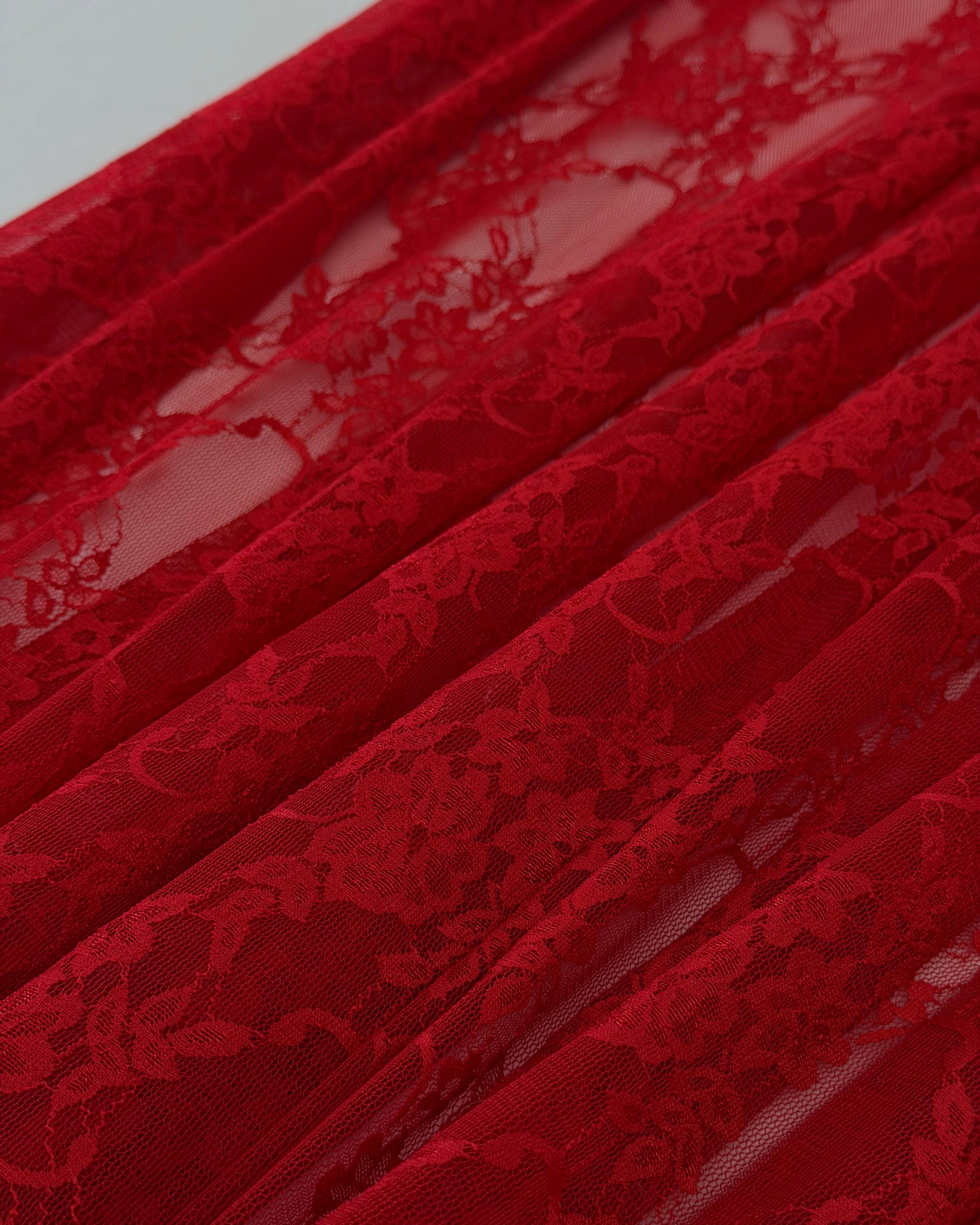 Red Floral Dainty Chantilly Lace Mesh, Floral Lace Fabric, Stretch Lace Fabric, Red Lace Fabric, Floral Lace Mesh, Chantilly Lace Fabric, Sheer Lace Fabric