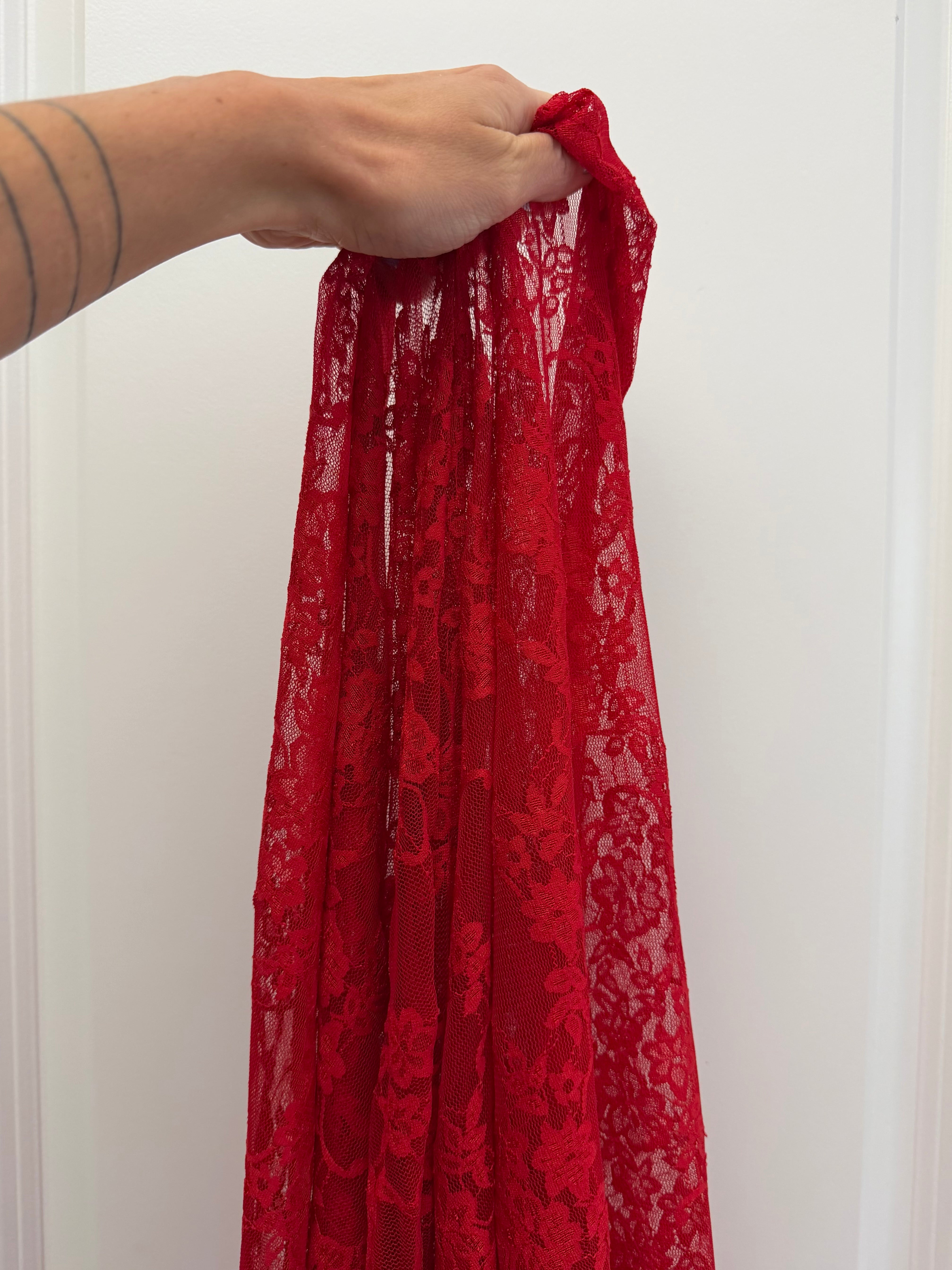 Red Floral Dainty Chantilly Lace, Kiki Sewing Store, Kiki Luxury Fabric, Cheap Fabric Store, Kiki Textiles, Kiki Textile by the Yard, Kiki Textile USA