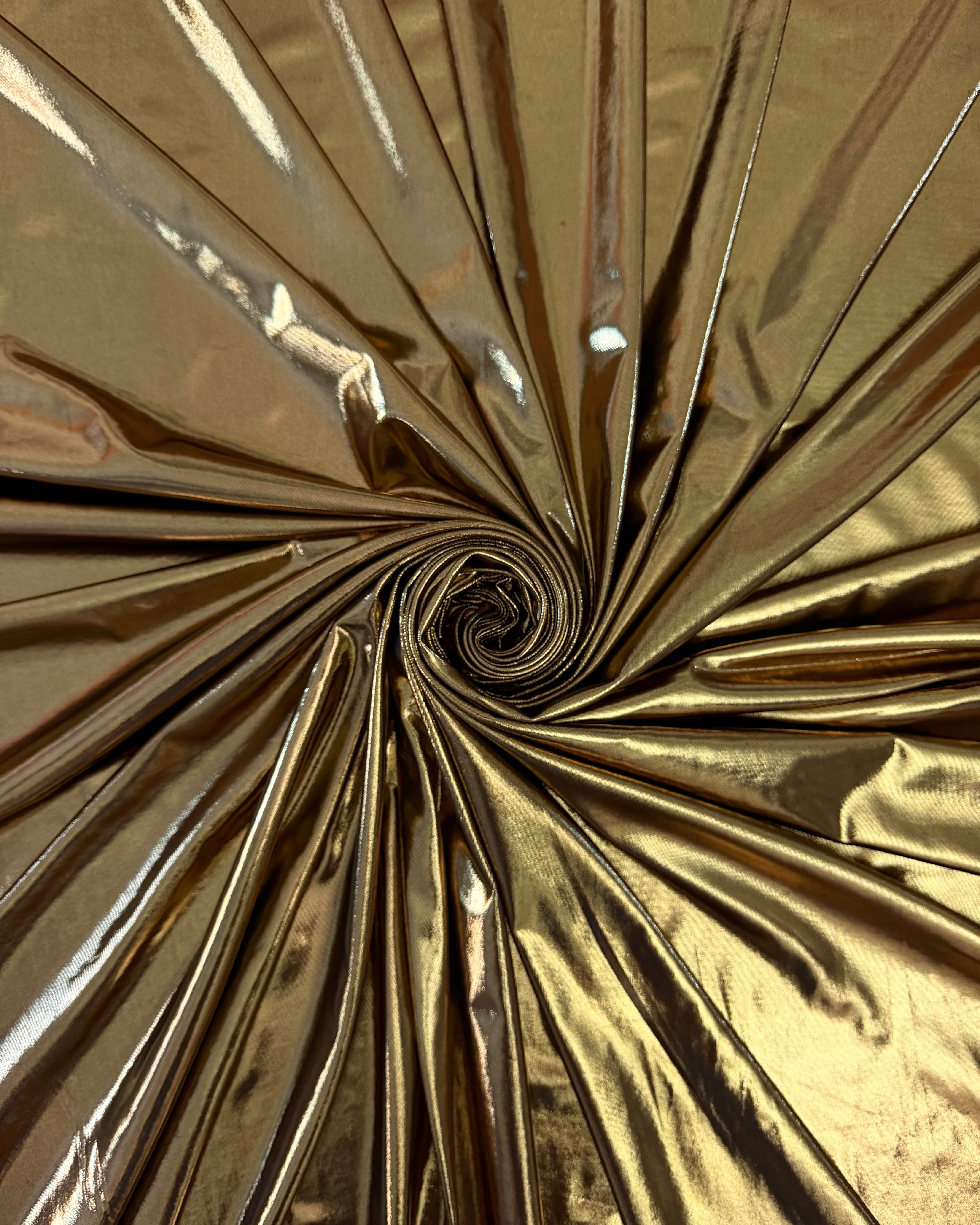 Gold Performance Foiled Spandex, Kiki Sewing Store, Kiki Luxury Fabric, Cheap Fabric Store, Kiki Textiles, Kiki Textile by the Yard, Kiki Textile USA