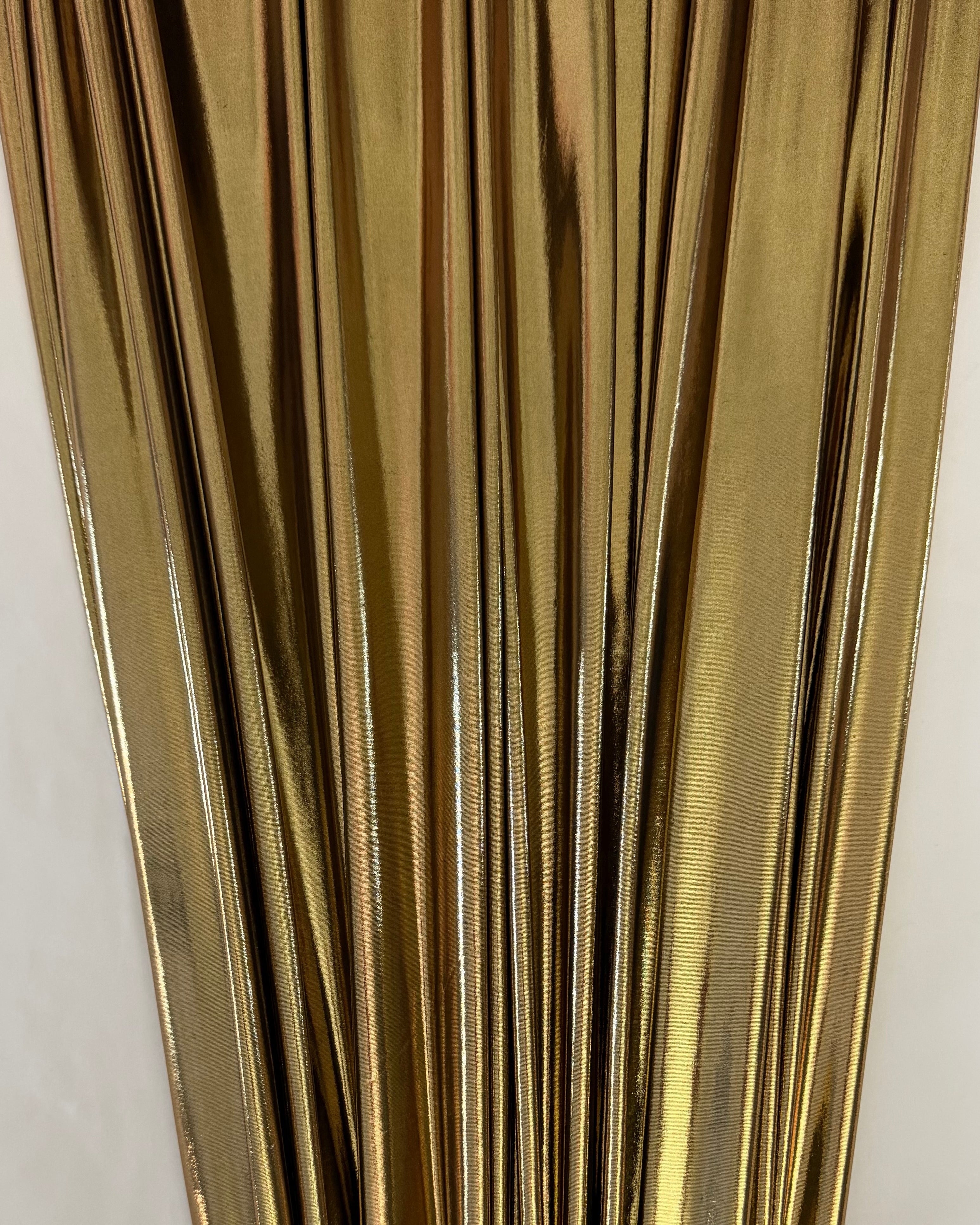 Gold Performance Foiled Spandex, Foiled Spandex Fabric, Metallic Spandex Fabric, Shiny Spandex Fabric, Foil Stretch Fabric, Stretch Foil Fabric, Holographic Spandex