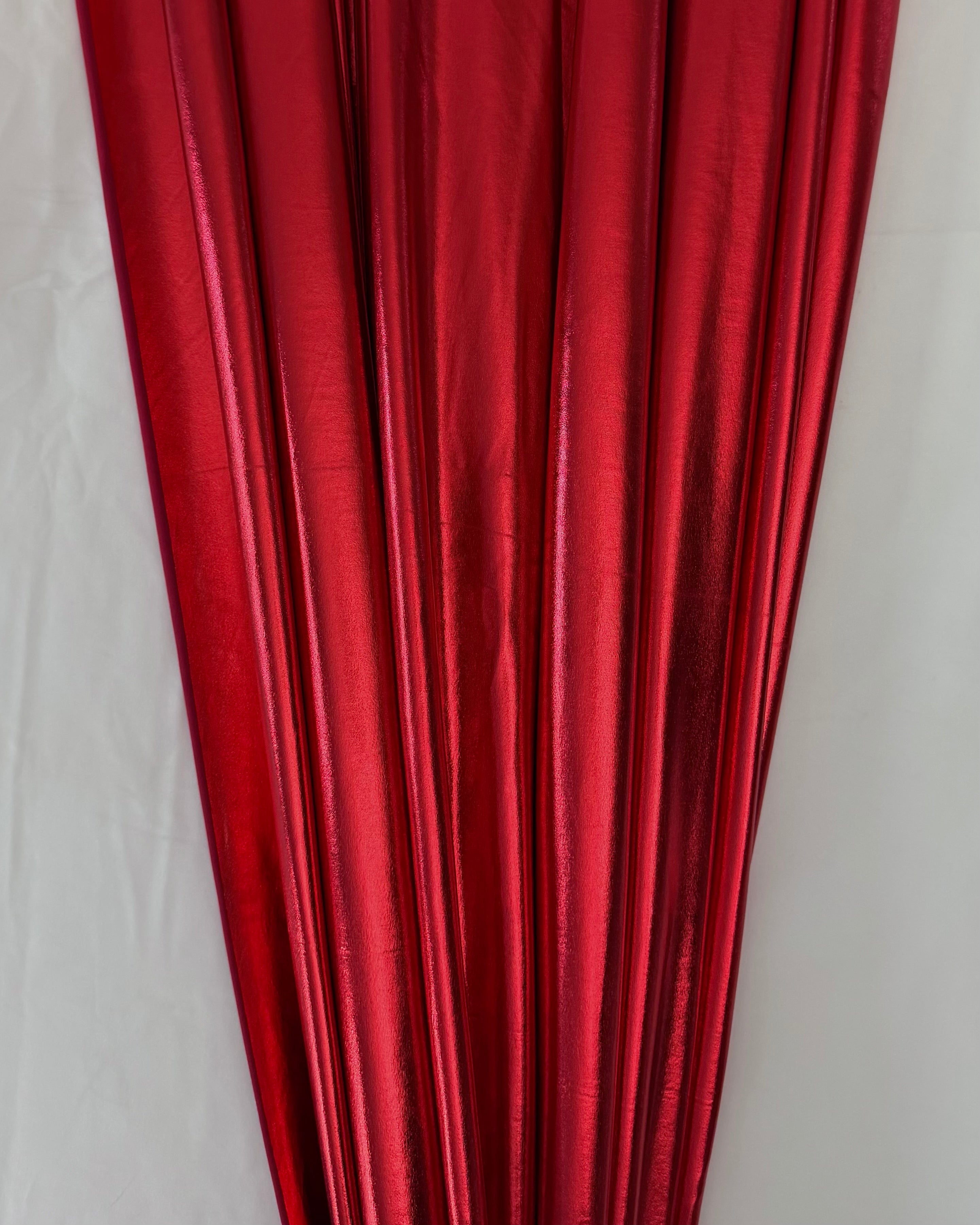 Red Havana Foiled Spandex, Foiled Spandex Fabric, Metallic Spandex Fabric, Shiny Spandex Fabric, Foil Stretch Fabric, Shimmer Fabric, Hologram Spandex