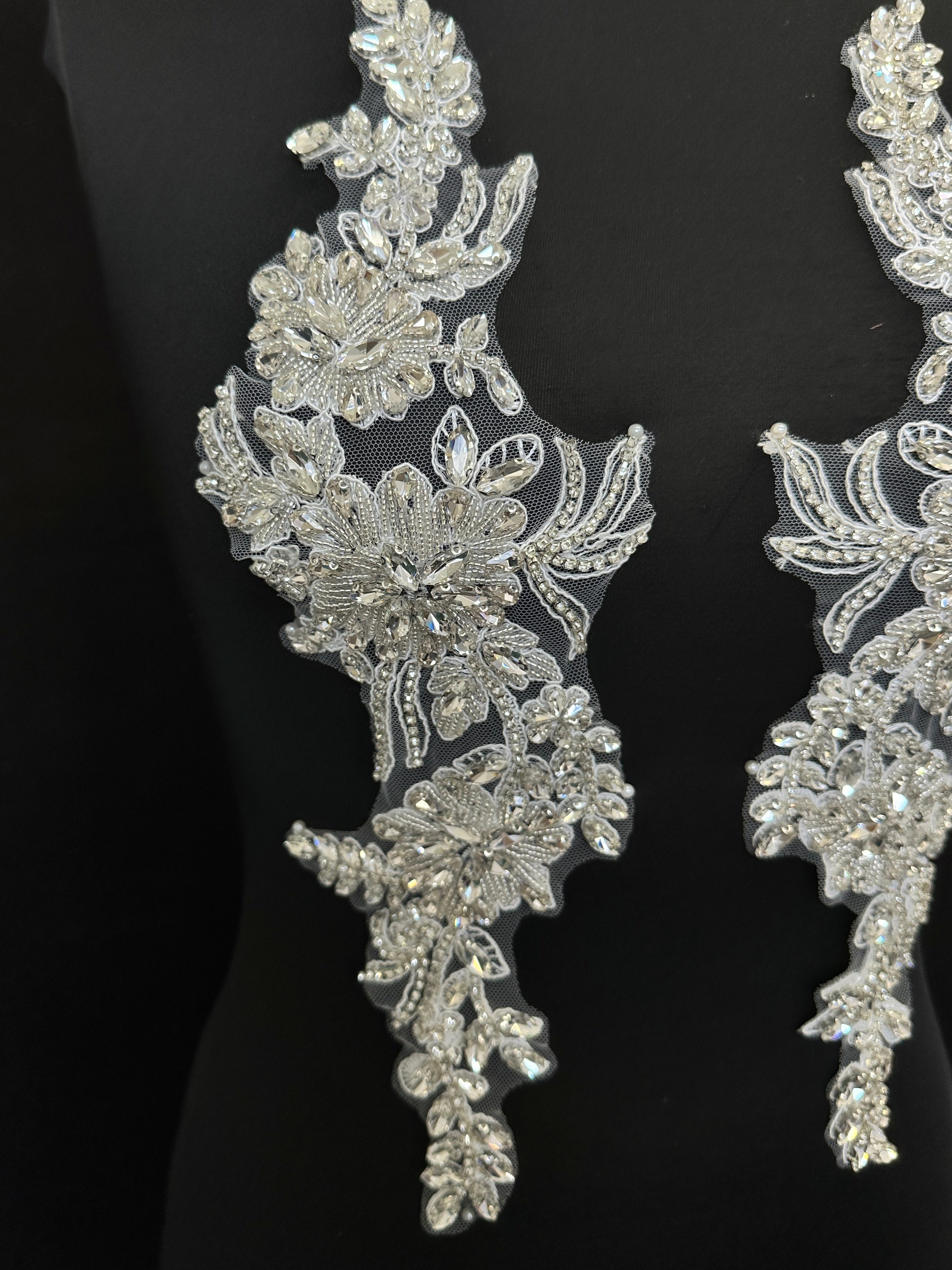 Trinity Silver Rhinestone Applique, Silver Rhinestones Applique, Embellished Clothing, Rhinestone Applications, Rhinestone Embroidery, Rhinestone Patch, Dress Patch, Rhinestones for Dress