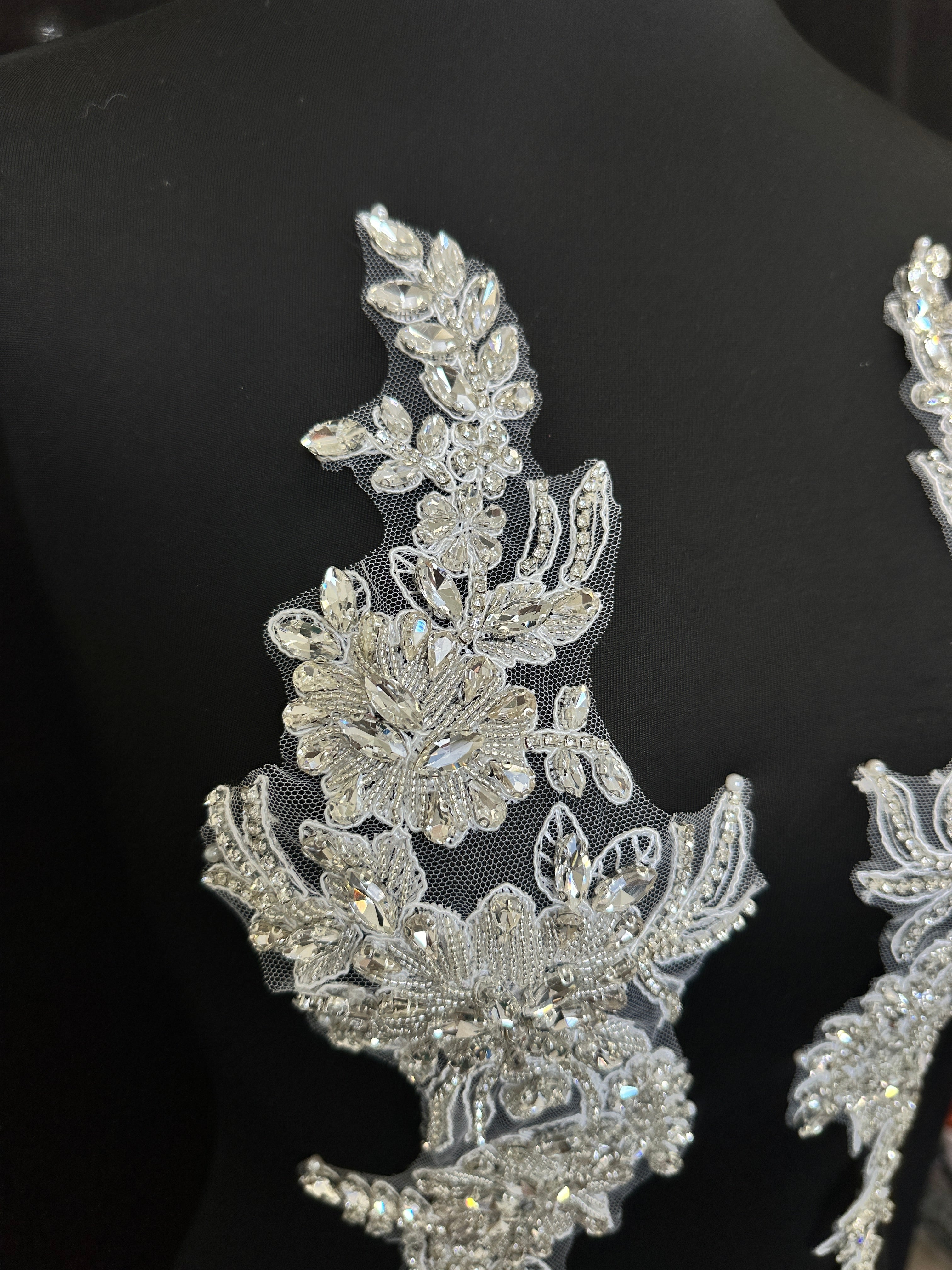 Trinity Silver Rhinestone Applique, Silver Rhinestones Applique, Embellished Clothing, Rhinestone Applications, Rhinestone Embroidery, Rhinestone Patch, Dress Patch, Rhinestones for Dress
