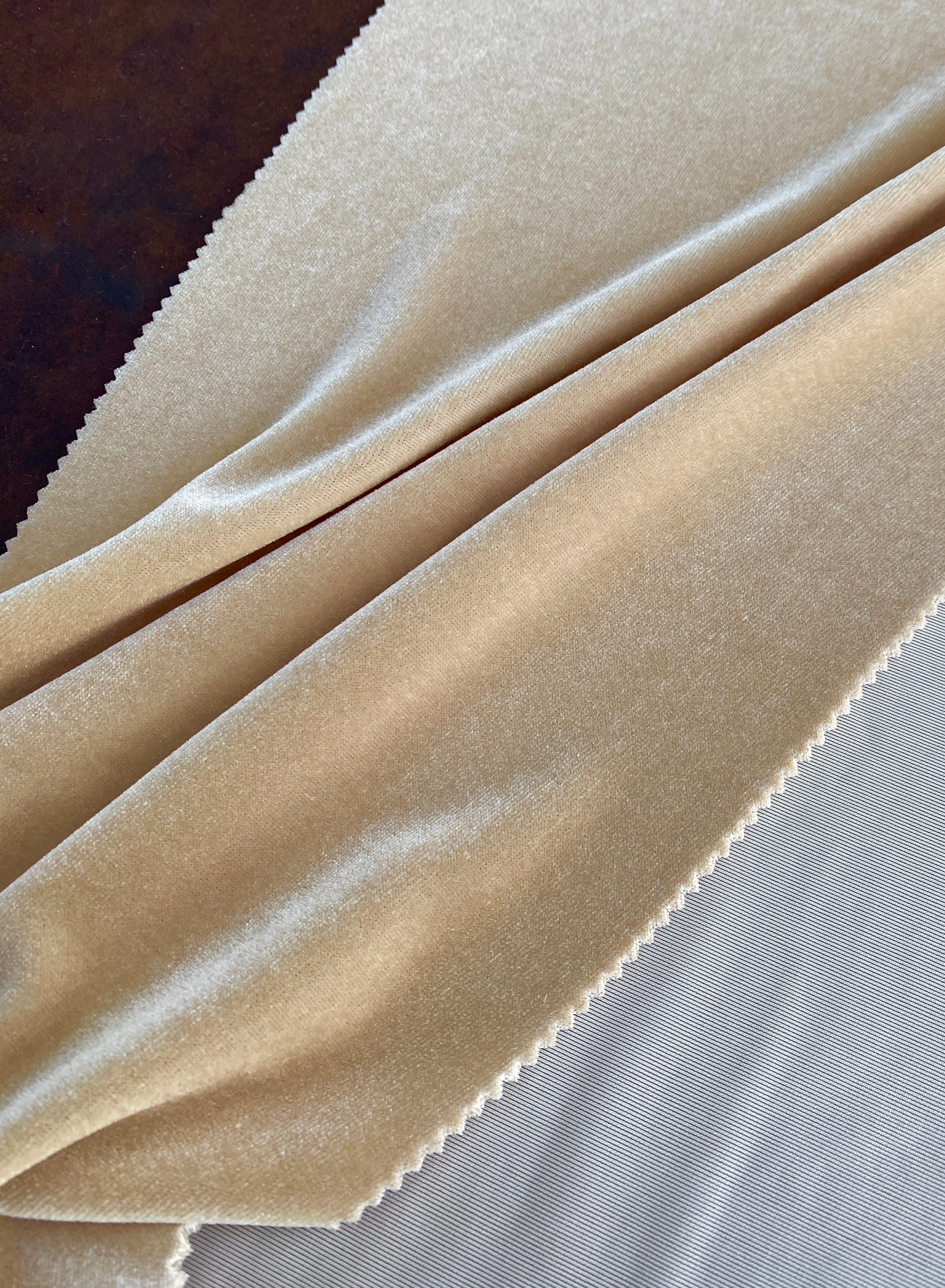 Champagne Stretch Velvet, light brown Stretch Velvet, brown Stretch Velvet, beige Stretch Velvet, Stretch Velvet for woman, Stretch Velvet for bride, Stretch Velvet on discount, Stretch Velvet on sale 