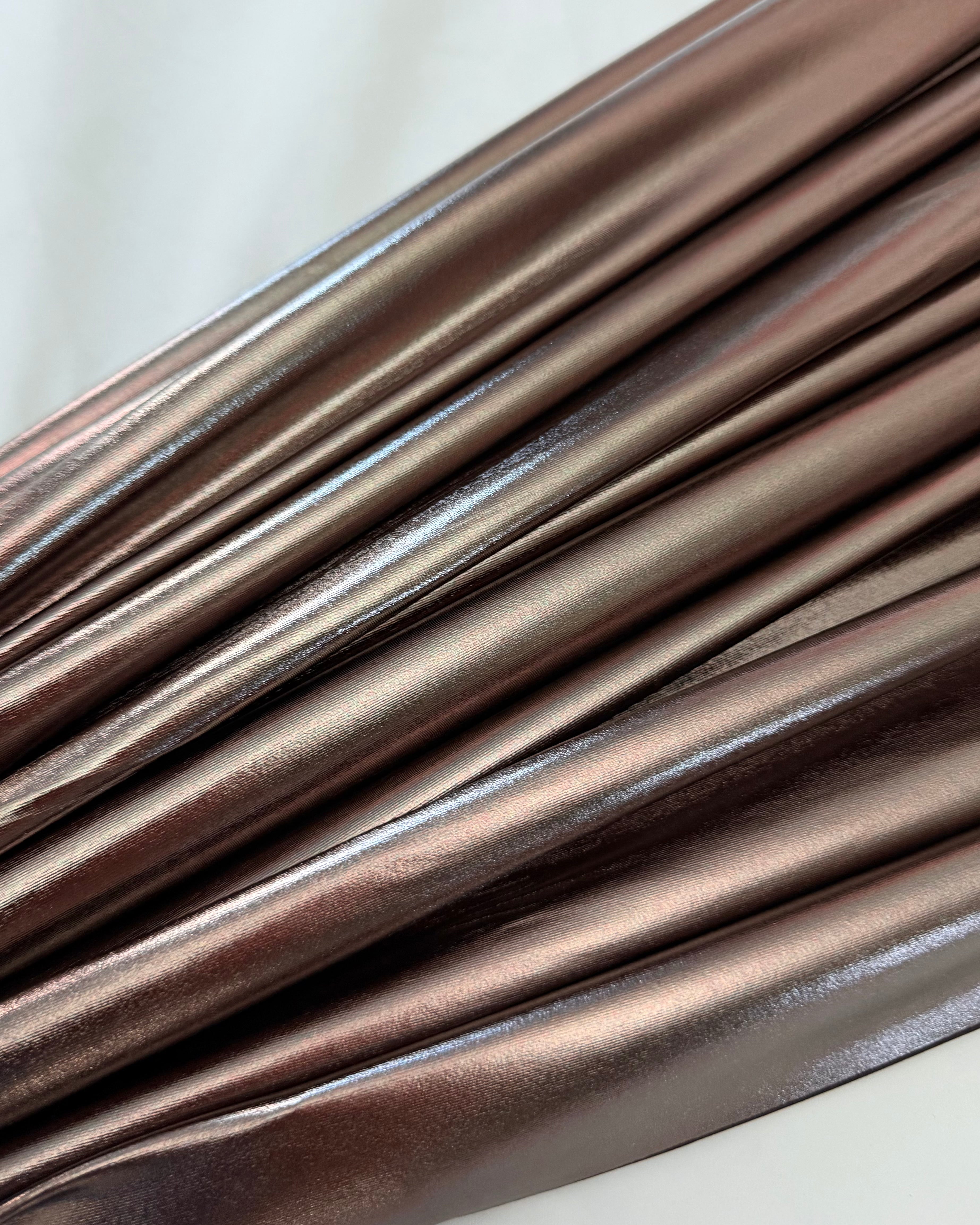 Bronze Havana Foiled Spandex, Foiled Spandex Fabric, Metallic Spandex Fabric, Shiny Spandex Fabric, Foil Stretch Fabric, Shimmer Fabric, Hologram Spandex
