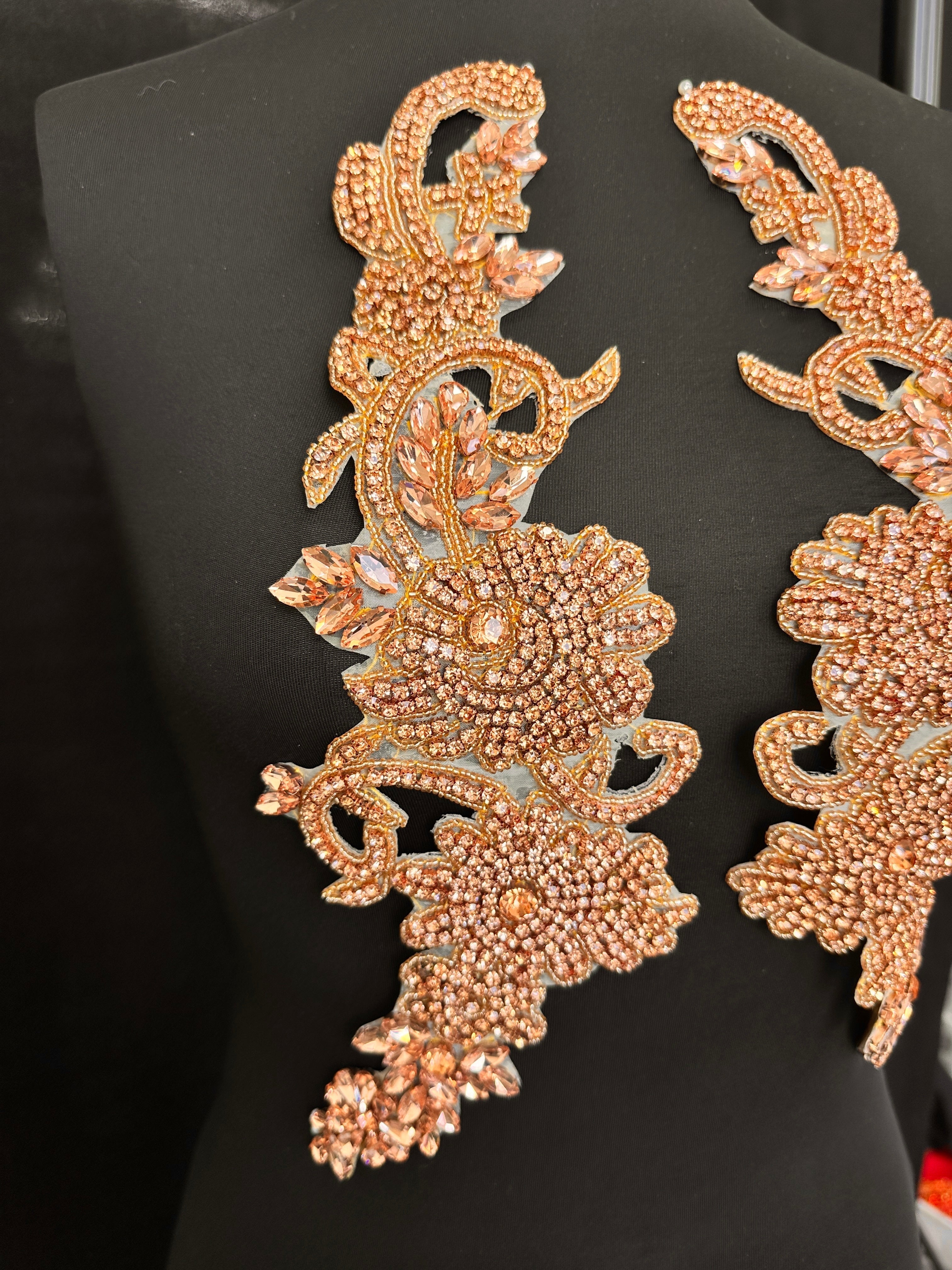 Ciara Rusty Rose Rhinestone Applique, Rose Rhinestones Applique, Embellished Clothing, Rhinestone Applications, Rhinestone Embroidery, Rhinestone Patch, Dress Patch, Rhinestones for Dress