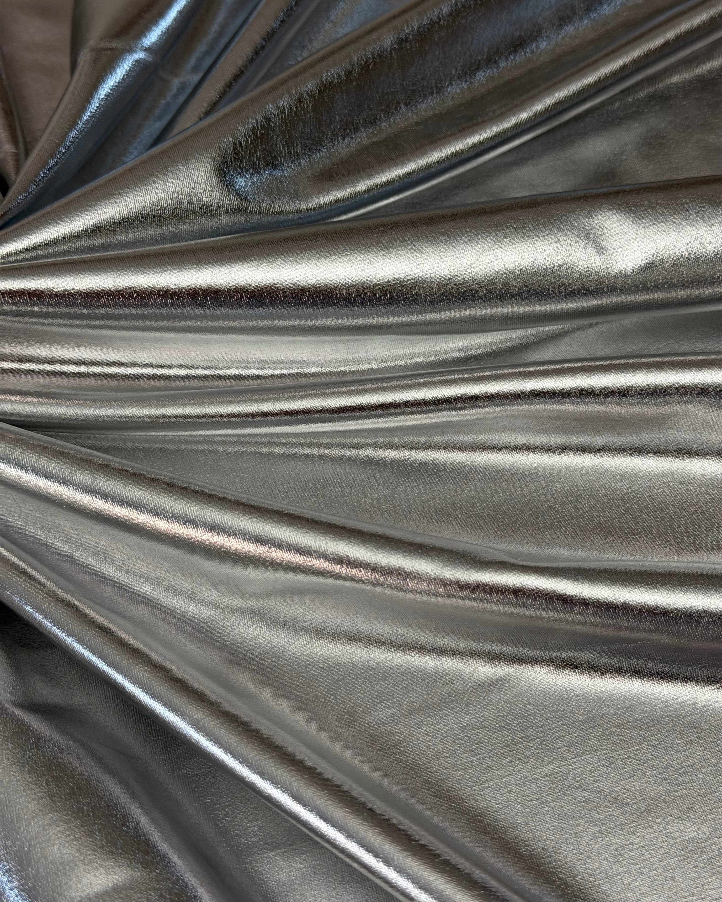 Silver Havana Foiled Spandex, Foiled Spandex Fabric, Metallic Spandex Fabric, Shiny Spandex Fabric, Foil Stretch Fabric, Shimmer Fabric, Hologram Spandex