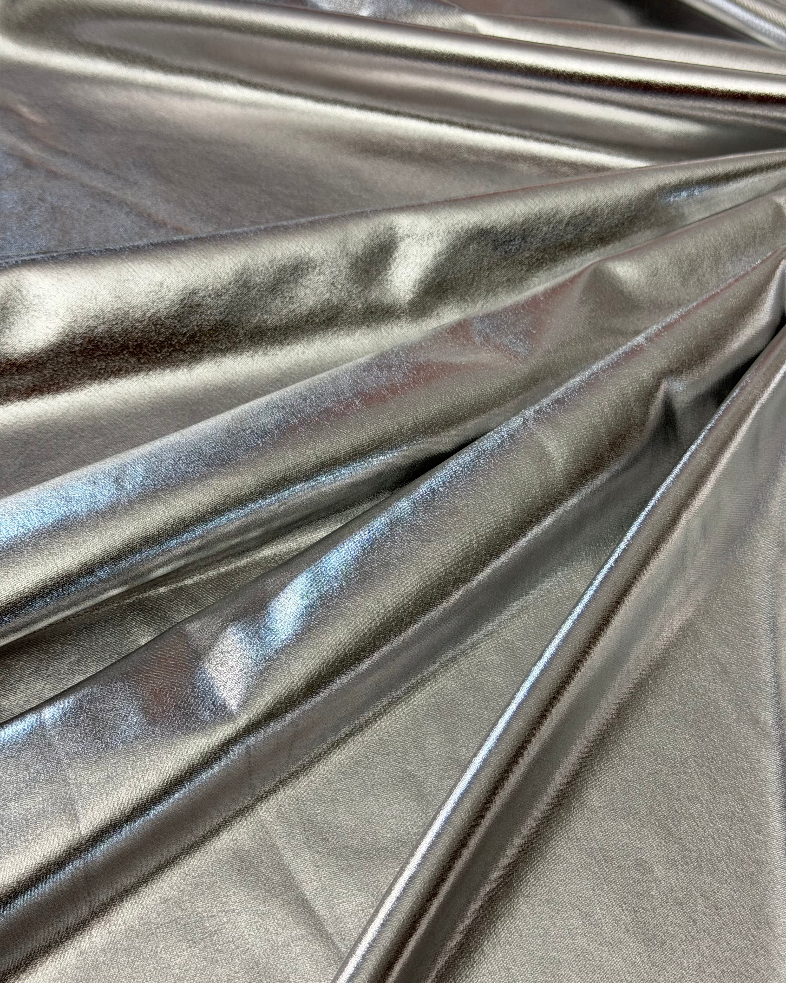 Silver Havana Foiled Spandex, Kiki Sewing Store, Kiki Luxury Fabric, Cheap Fabric Store, Kiki Textiles, Kiki Textile by the Yard, Kiki Textile USA