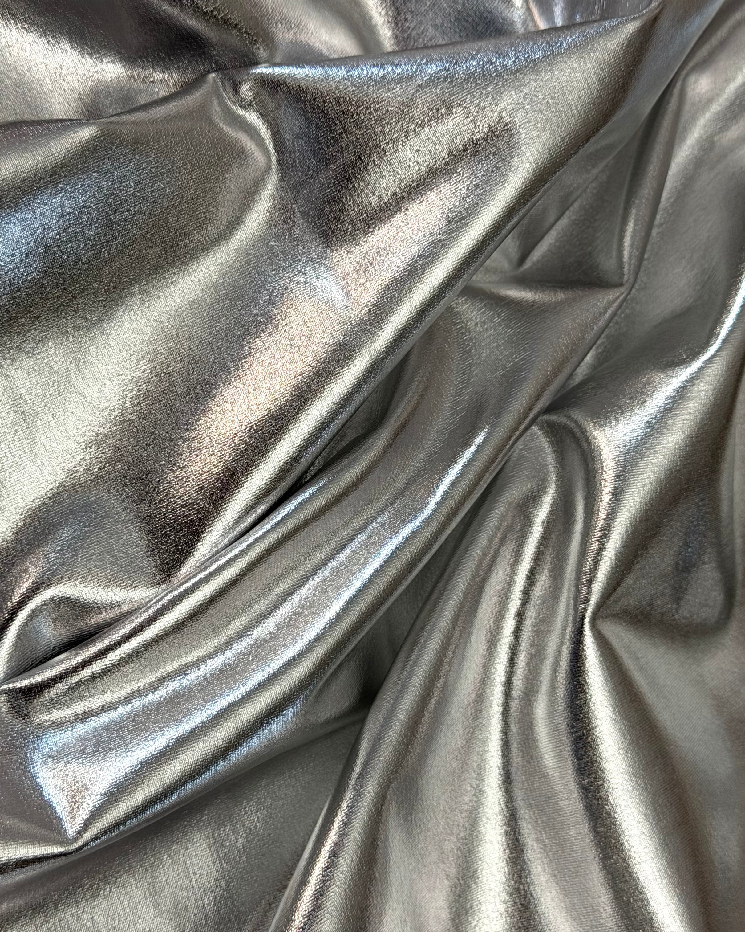 Silver Havana Foiled Spandex, Kiki Sewing Store, Kiki Luxury Fabric, Cheap Fabric Store, Kiki Textiles, Kiki Textile by the Yard, Kiki Textile USA