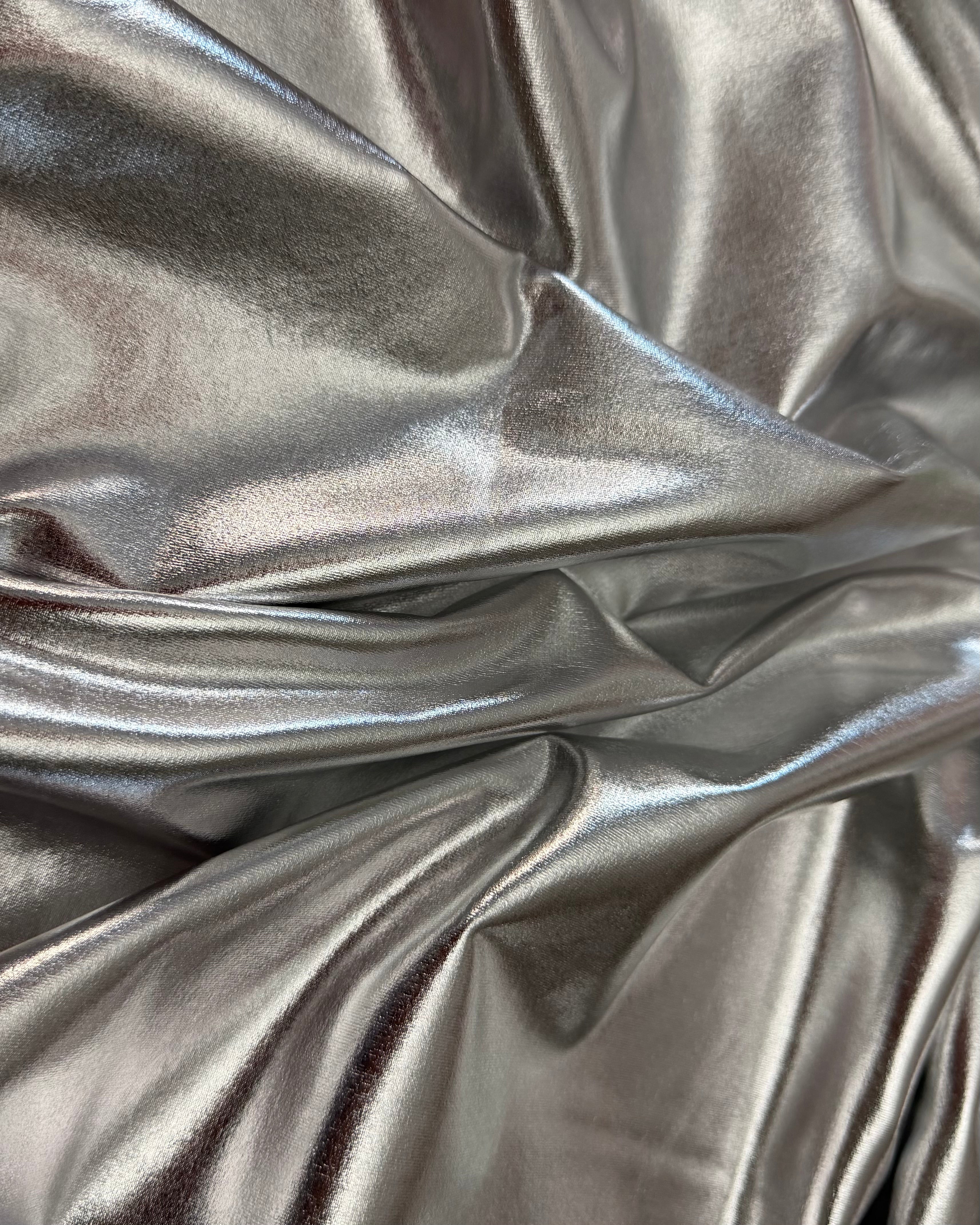 Silver Havana Foiled Spandex, Kiki Sewing Store, Kiki Luxury Fabric, Cheap Fabric Store, Kiki Textiles, Kiki Textile by the Yard, Kiki Textile USA