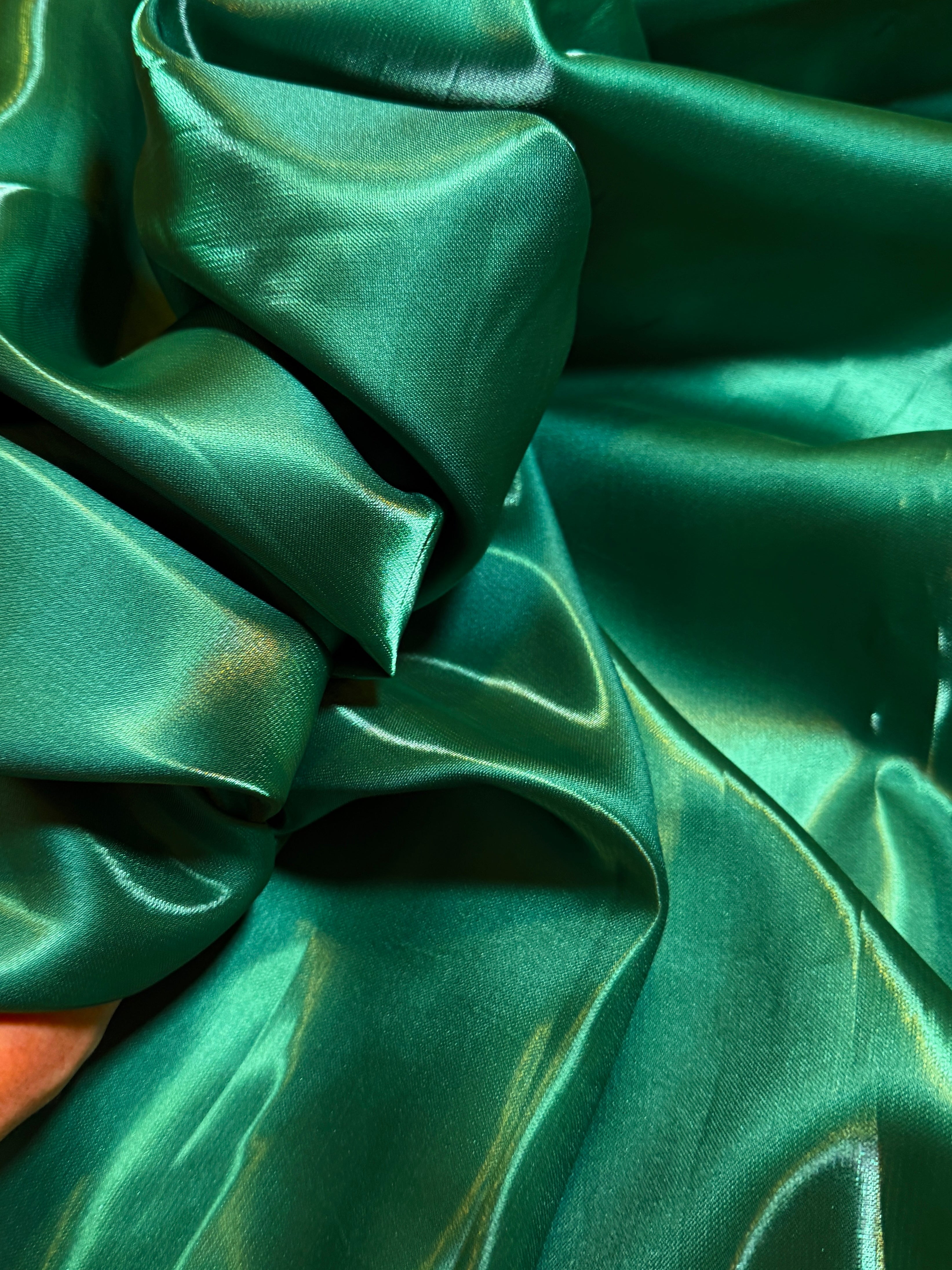 Emerald Green Liquid Bridal Satin, Kiki Sewing Store, Luxury Fabric, Cheap Fabric Store, Kiki Textiles, Textile by the Yard, Los Angeles Fabrics