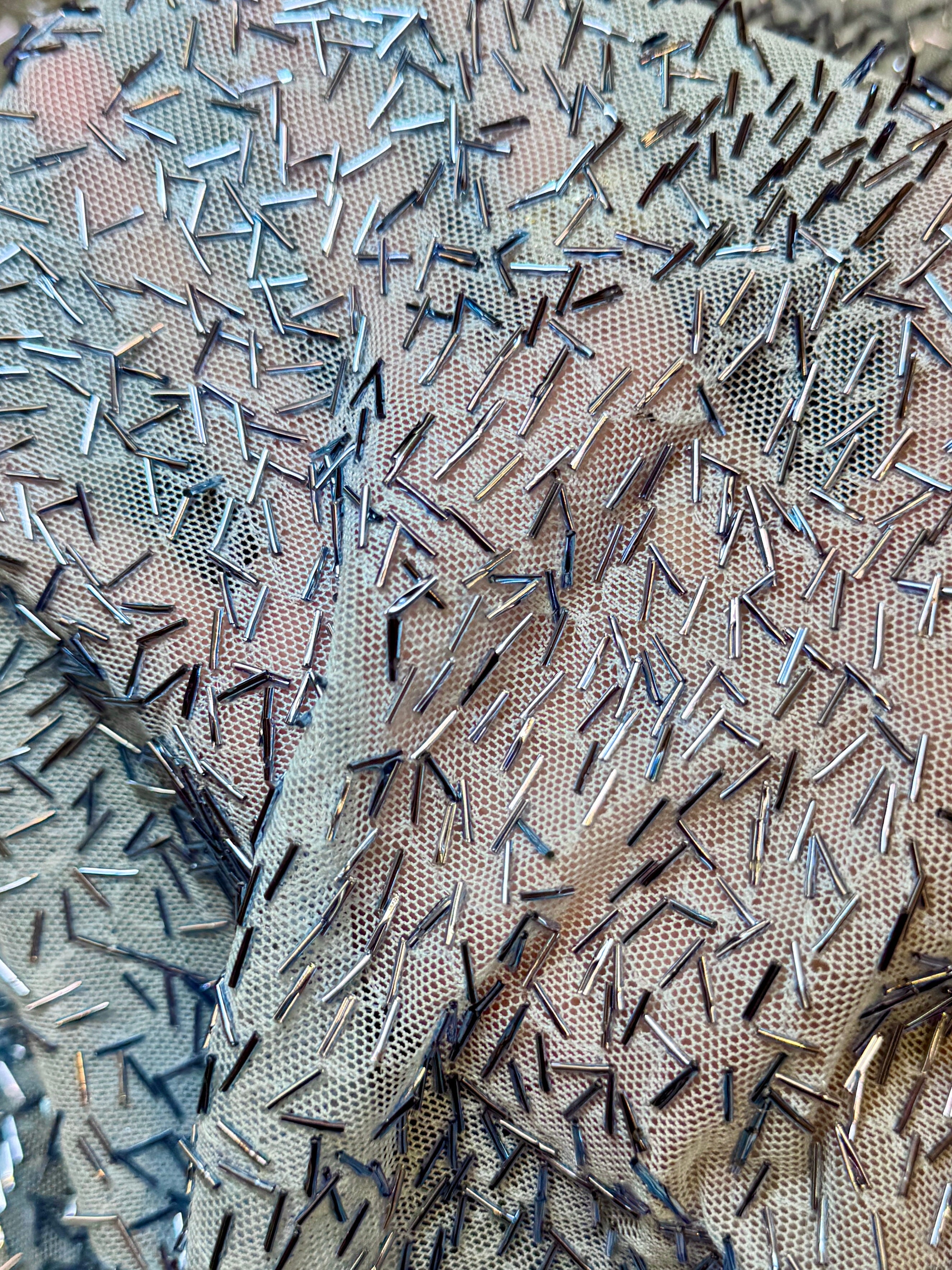 Baby Blue Bugle Beaded Stretch Mesh, Kiki Sewing Store, Kiki Luxury Fabric, Cheap Fabric Store, Kiki Textiles, Kiki Textile by the Yard, Kiki Textile USA