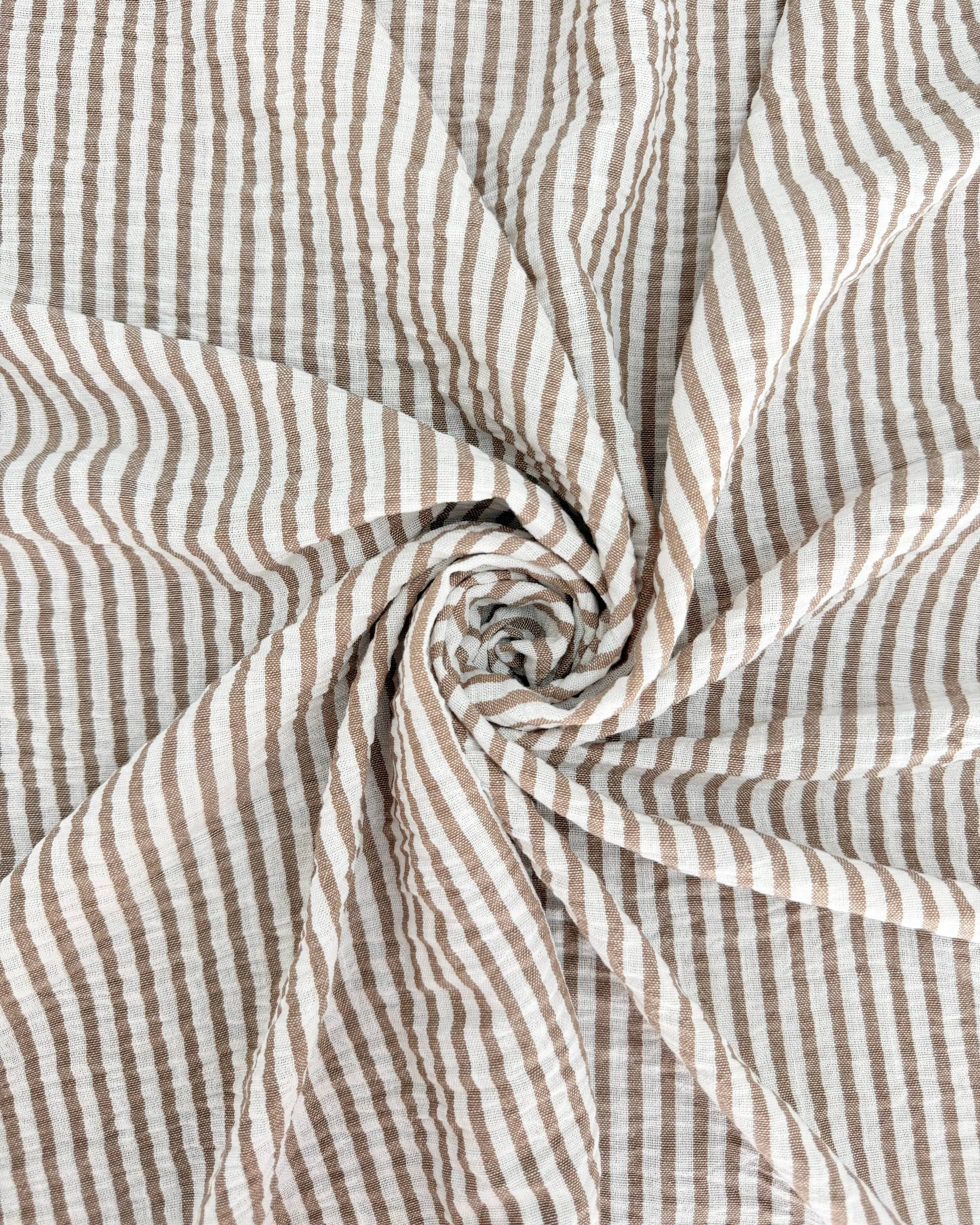 Tan Coastal Linen Look Stripe Fabric, Coastal Stripe Fabric, Linen Blend Fabric, Summer Stripe Fabric, Lightweight Linen Fabric, Beach House Fabric, Farmhouse Stripe Fabric
