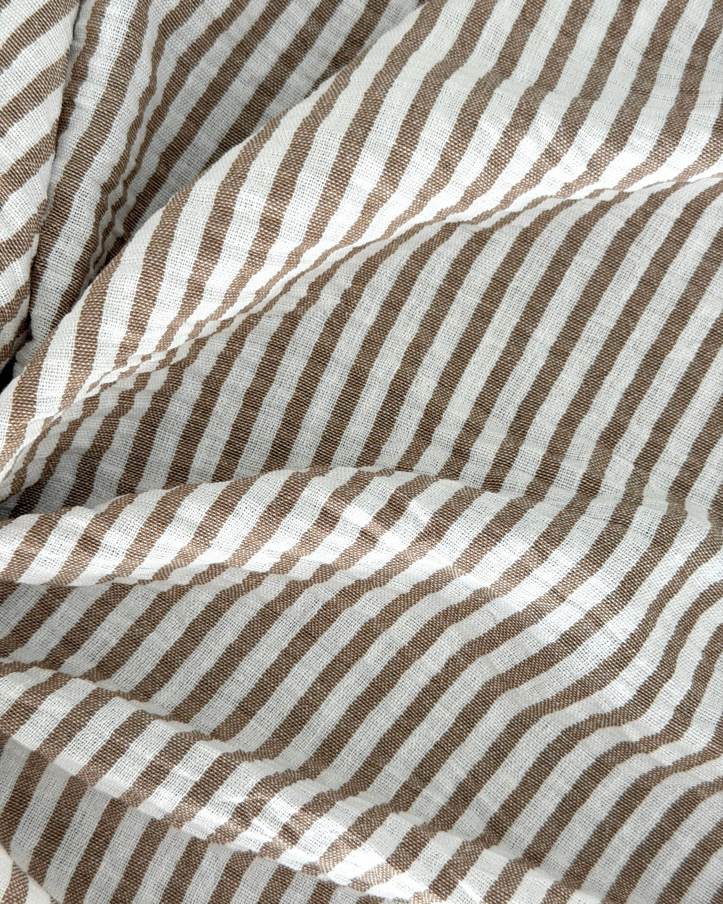 Tan Coastal Linen Look Stripe Fabric, Kiki Sewing Store, Kiki Luxury Fabric, Cheap Fabric Store, Kiki Textiles, Kiki Textile by the Yard, Kiki Textile USA