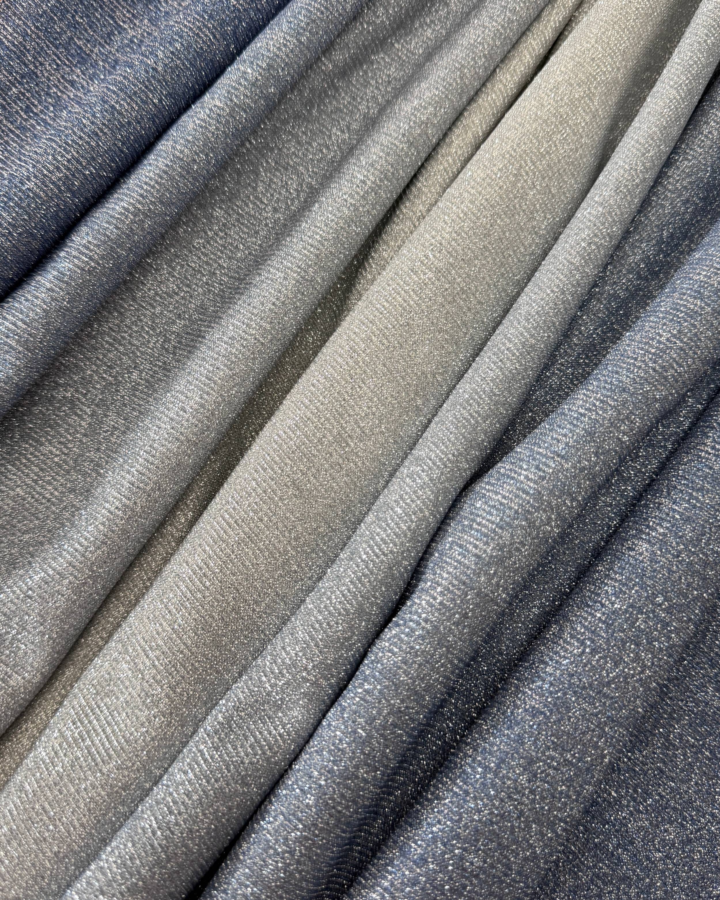 Blue Ombre Stretch Metallic Lurex, Glittery Fabric, Stretch Metallic Lurex, Sparkle Fabric, Lurex Fabric for Sale, All Way Stretch Lurex