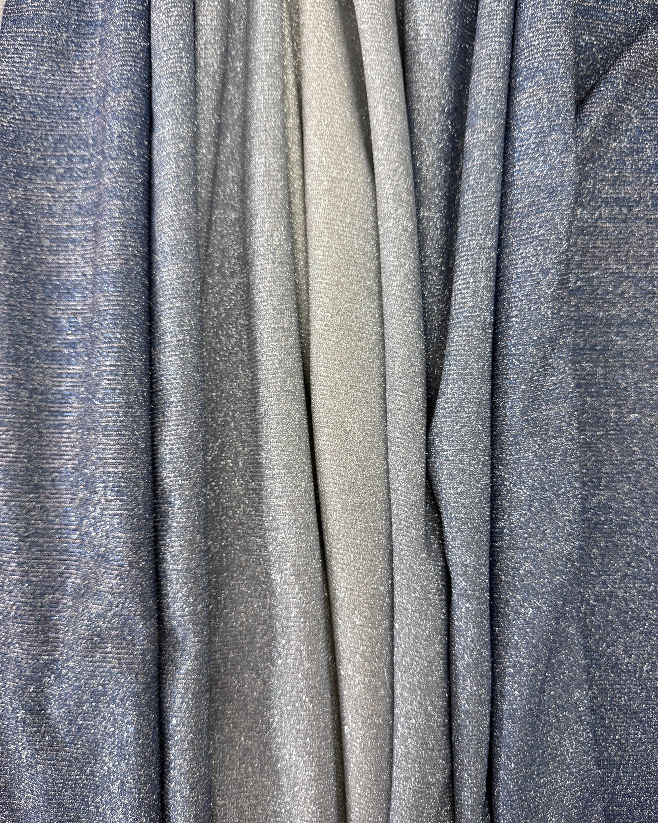 Blue Ombre Stretch Metallic Lurex, Kiki Sewing Store, Kiki Luxury Fabric, Cheap Fabric Store, Kiki Textiles, Kiki Textile by the Yard, Kiki Textile USA