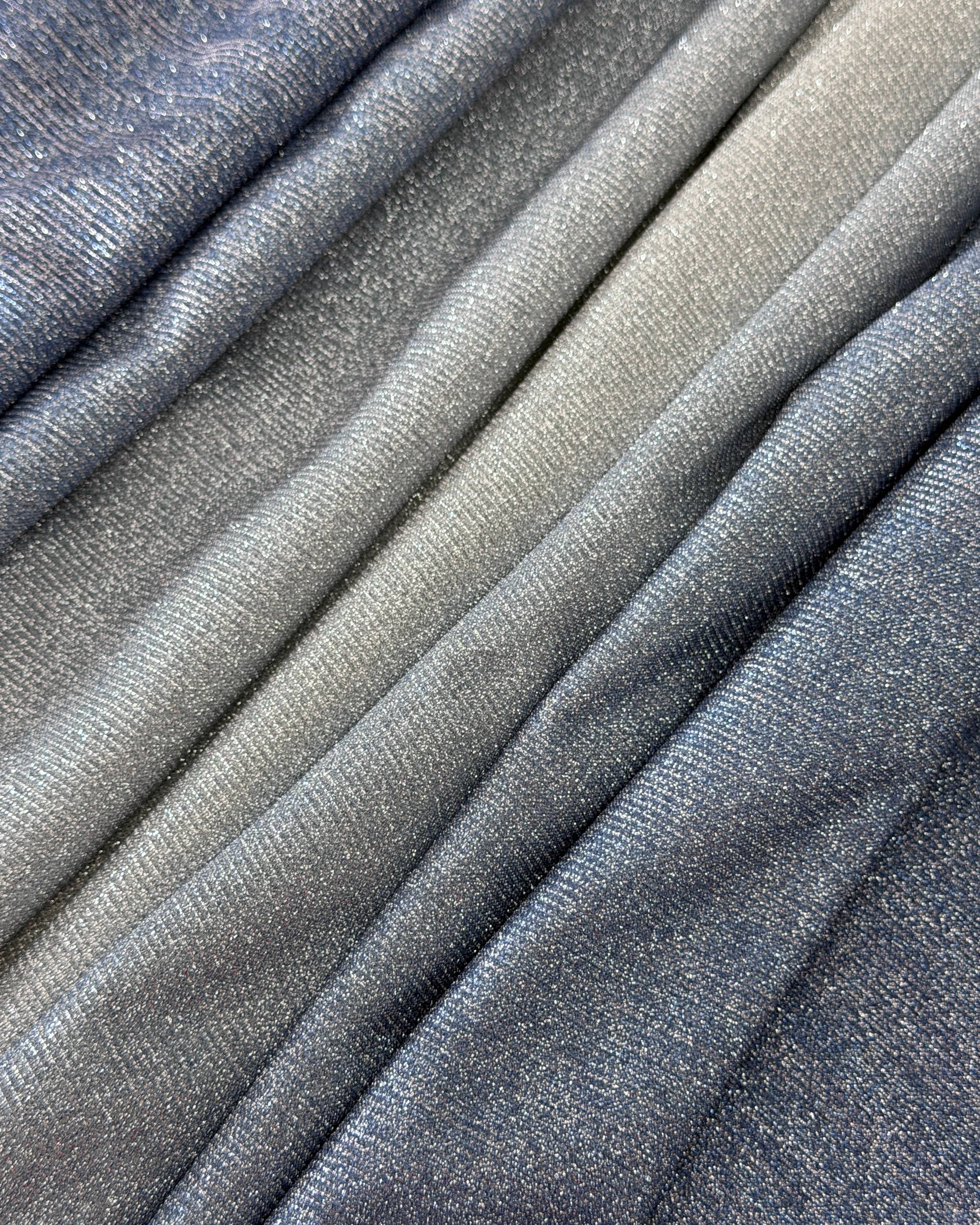 Blue Ombre Stretch Metallic Lurex, Glittery Fabric, Stretch Metallic Lurex, Sparkle Fabric, Lurex Fabric for Sale, All Way Stretch Lurex