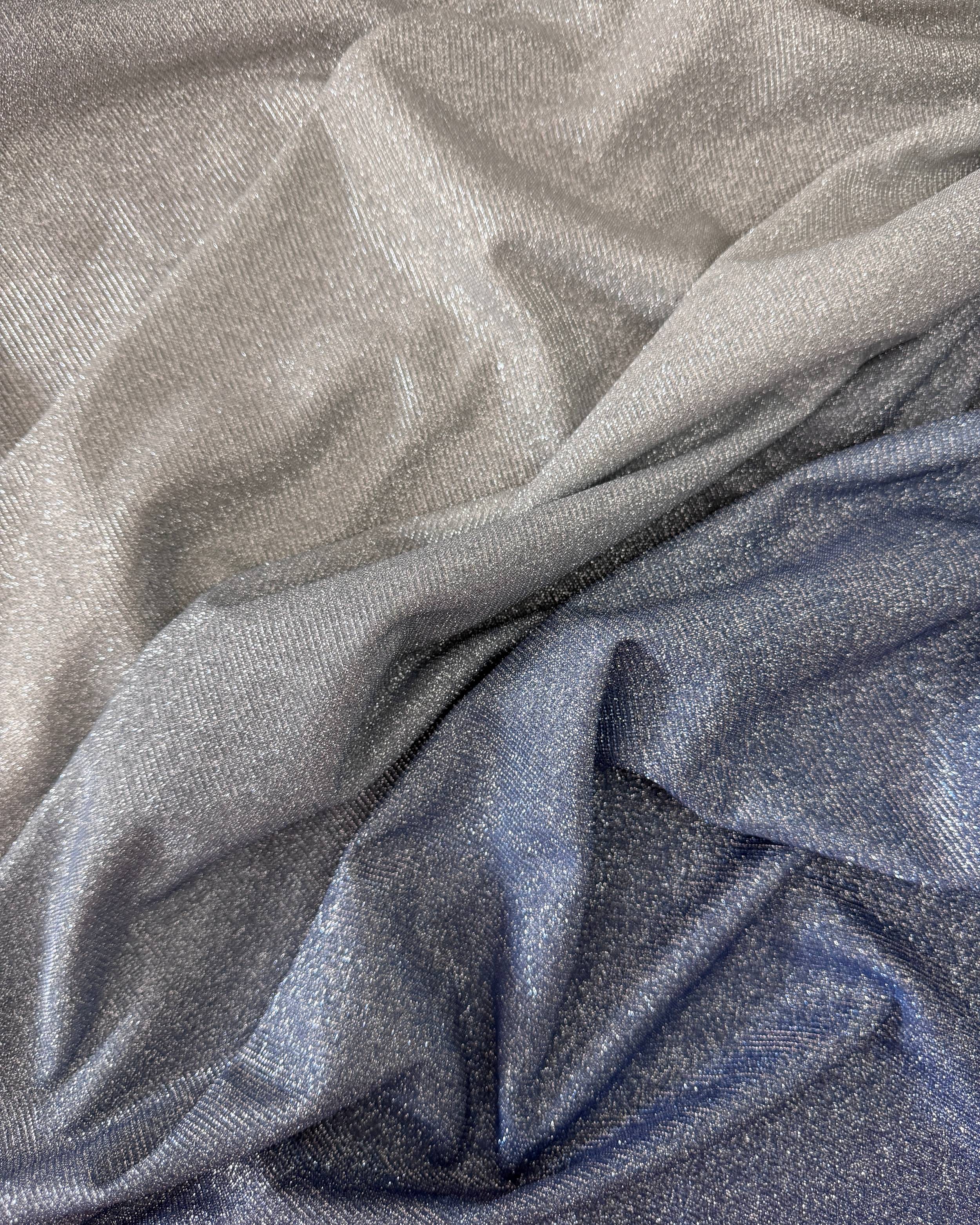 Blue Ombre Stretch Metallic Lurex, Glittery Fabric, Stretch Metallic Lurex, Sparkle Fabric, Lurex Fabric for Sale, All Way Stretch Lurex