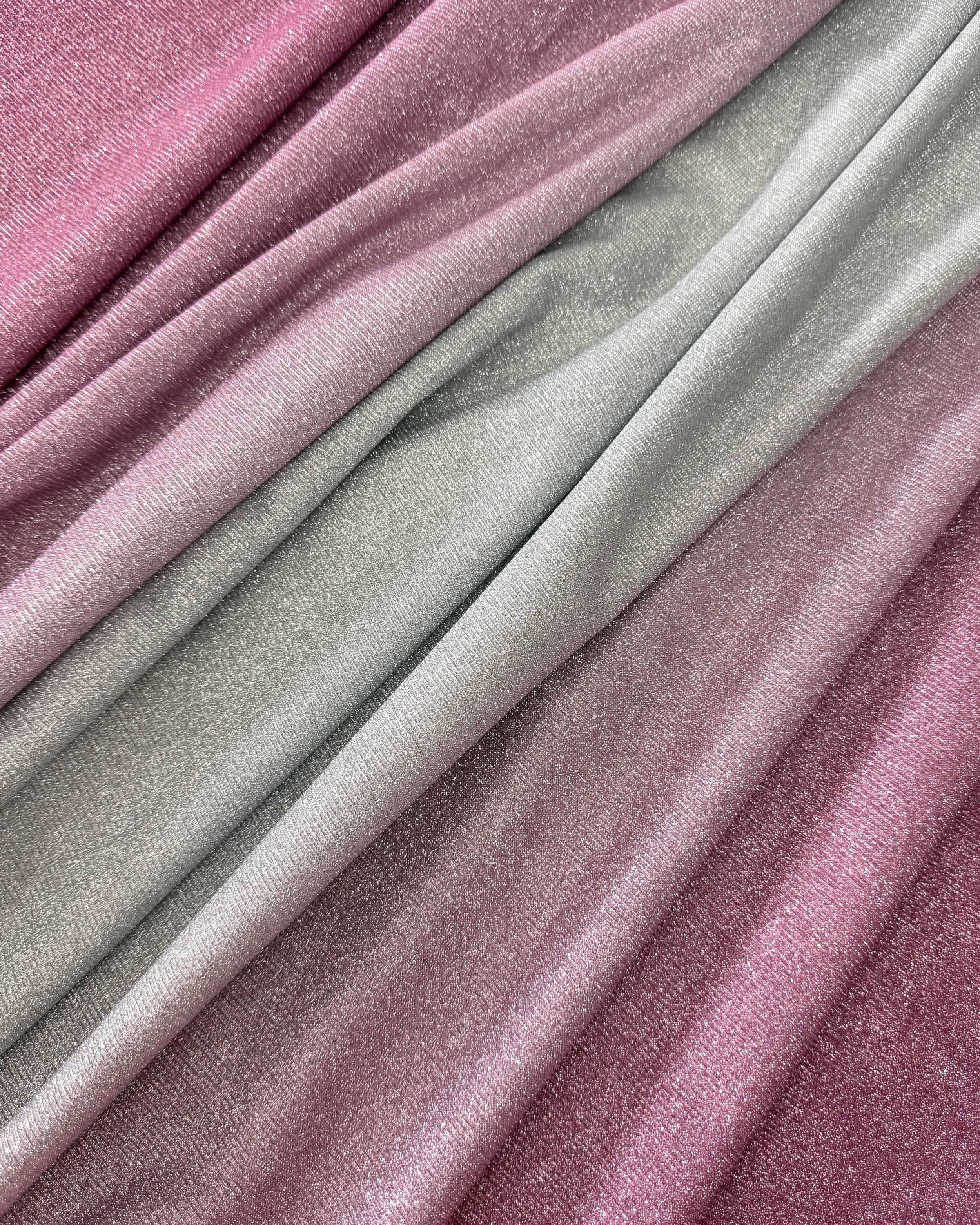 Pink Ombre Stretch Metallic Lurex, Glittery Fabric, Stretch Metallic Lurex, Sparkle Fabric, Lurex Fabric for Sale, All Way Stretch Lurex, Lurex for Leggings