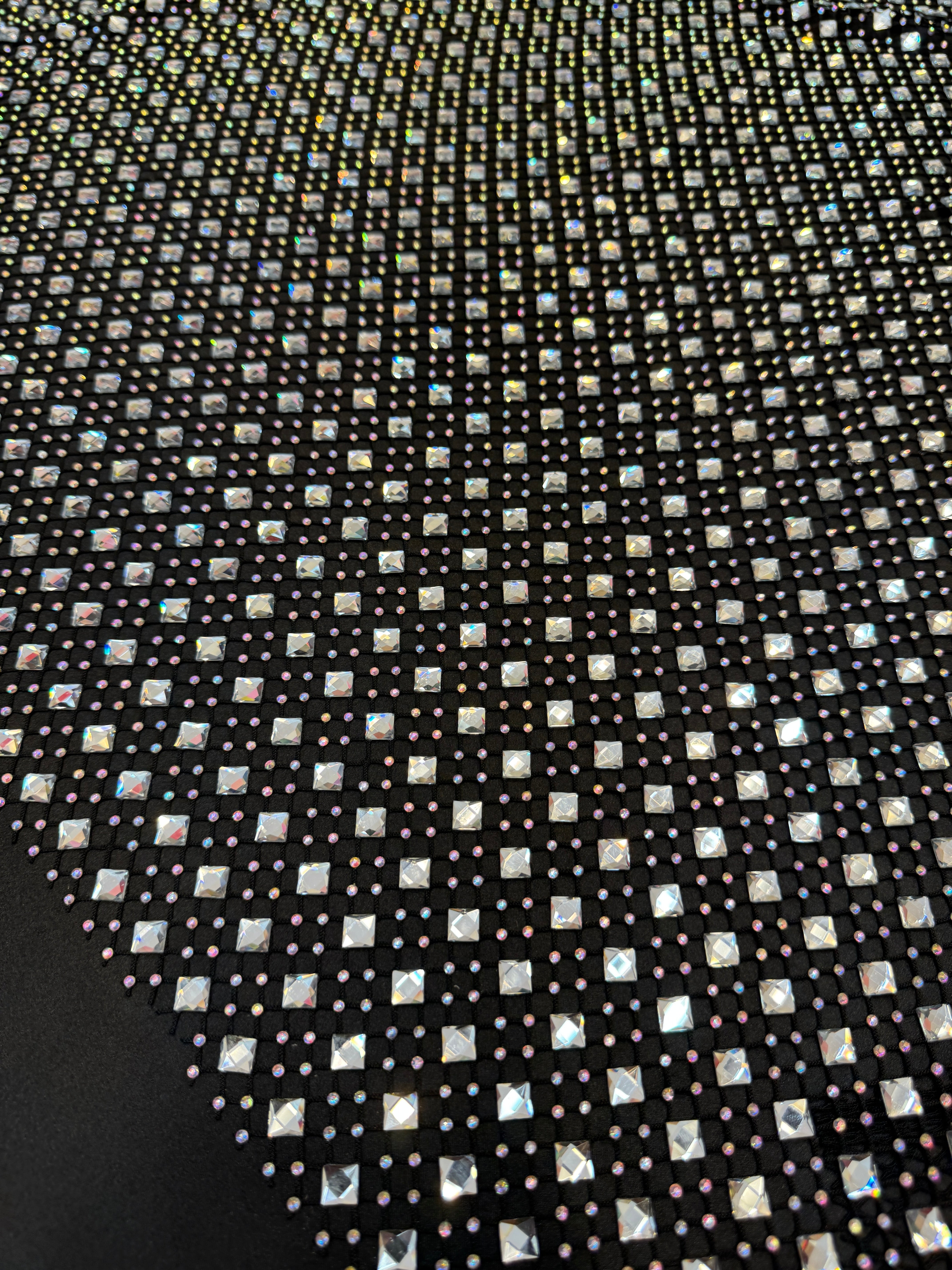 Silver Diamond Crystal Mesh, Crystal Glass Rhinestone Fabric, Luxury Rhinestone Mesh, Couture Crystal Fabric, Heavy Rhinestone Mesh, Premium Crystal Mesh