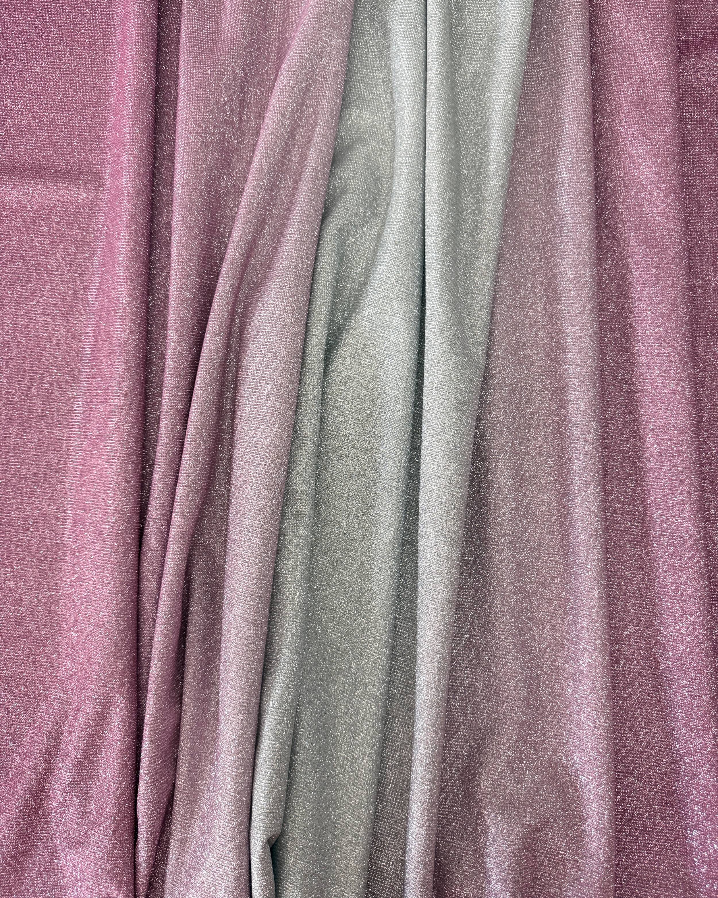 Pink Ombre Stretch Metallic Lurex, Glittery Fabric, Stretch Metallic Lurex, Sparkle Fabric, Lurex Fabric for Sale, All Way Stretch Lurex, Lurex for Leggings