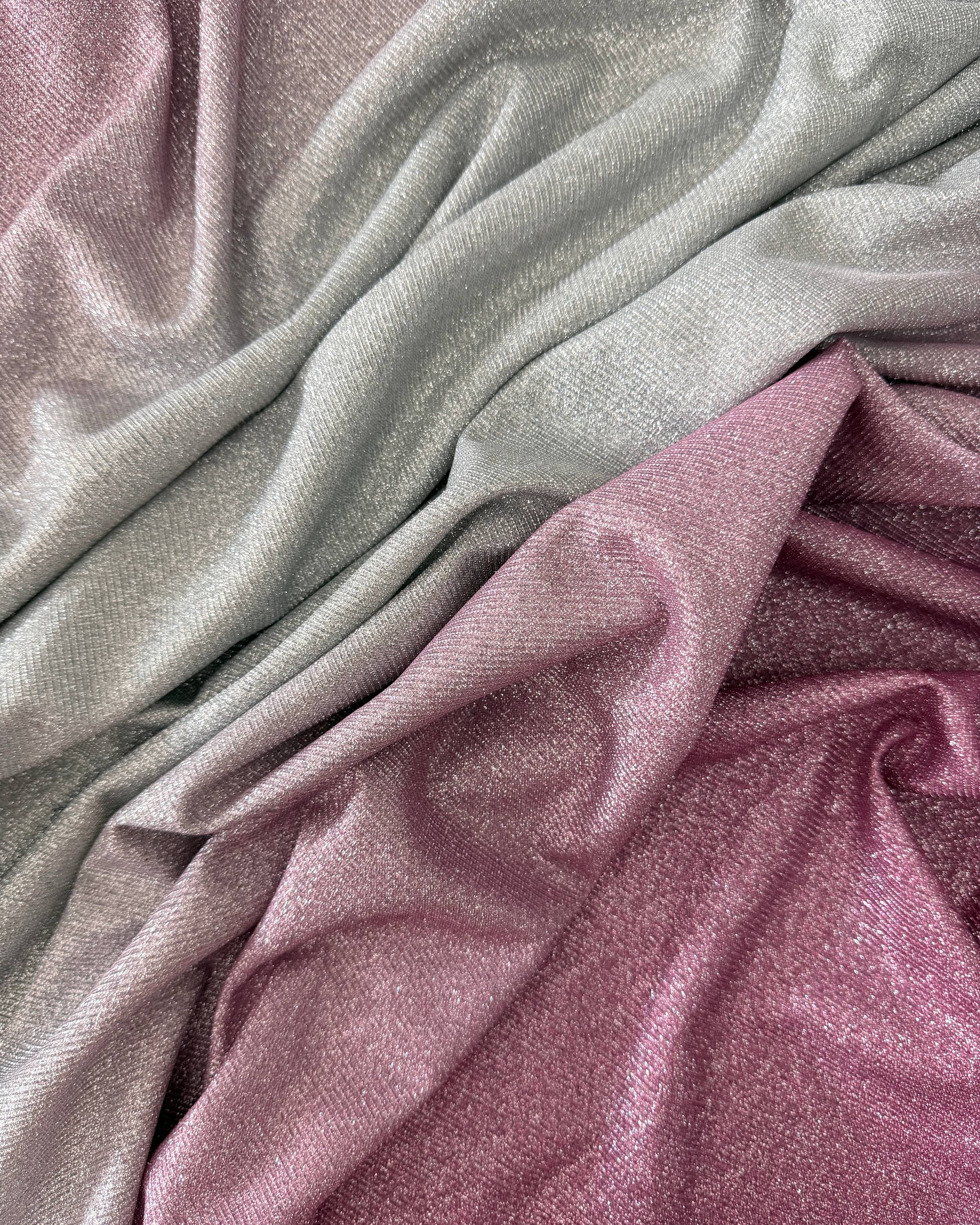 Pink Ombre Stretch Metallic Lurex, Glittery Fabric, Stretch Metallic Lurex, Sparkle Fabric, Lurex Fabric for Sale, All Way Stretch Lurex, Lurex for Leggings