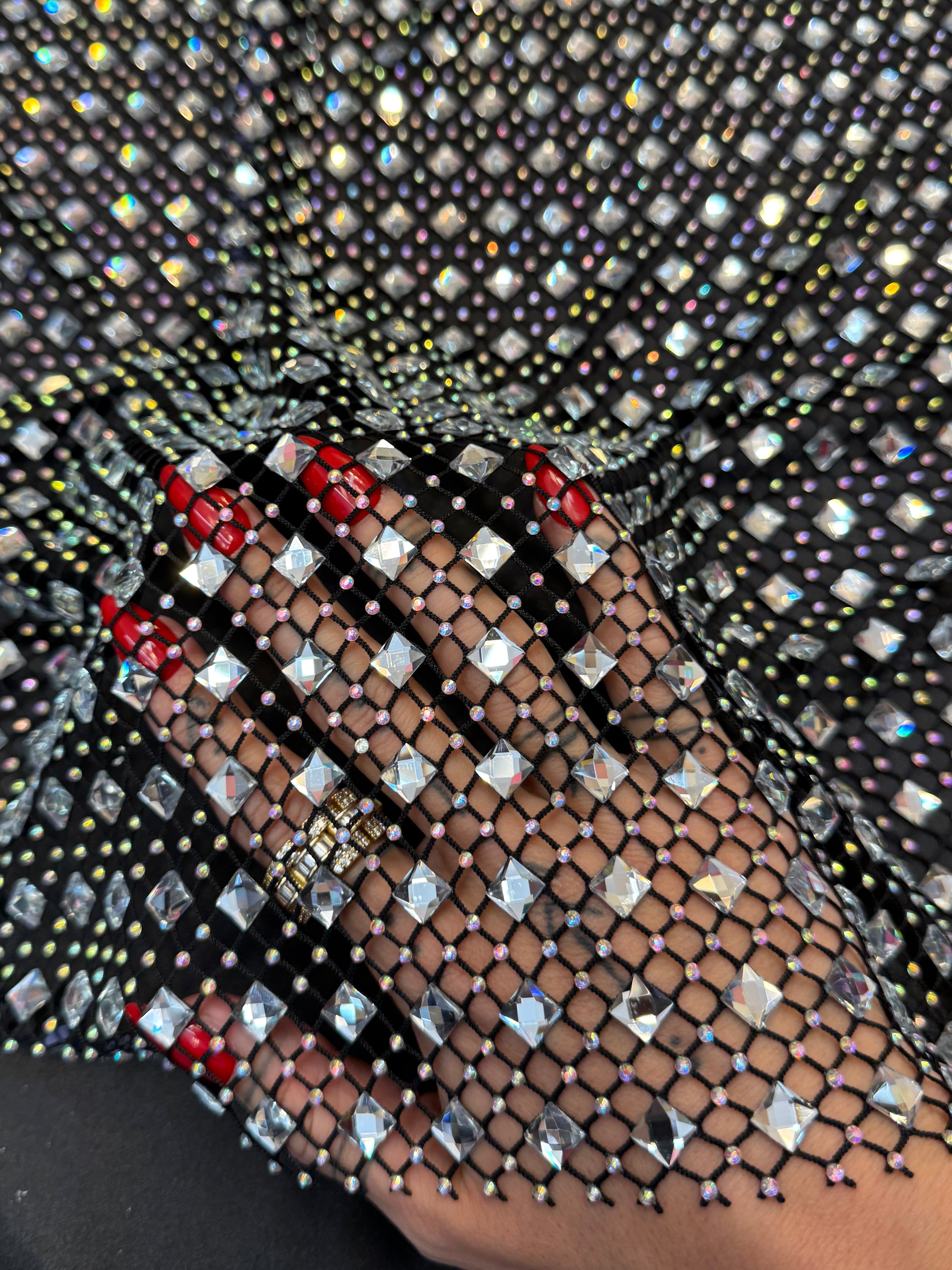 Silver Diamond Crystal Mesh, Kiki Sewing Store, Kiki Luxury Fabric, Cheap Fabric Store, Kiki Textiles, Kiki Textile by the Yard, Kiki Textile USA