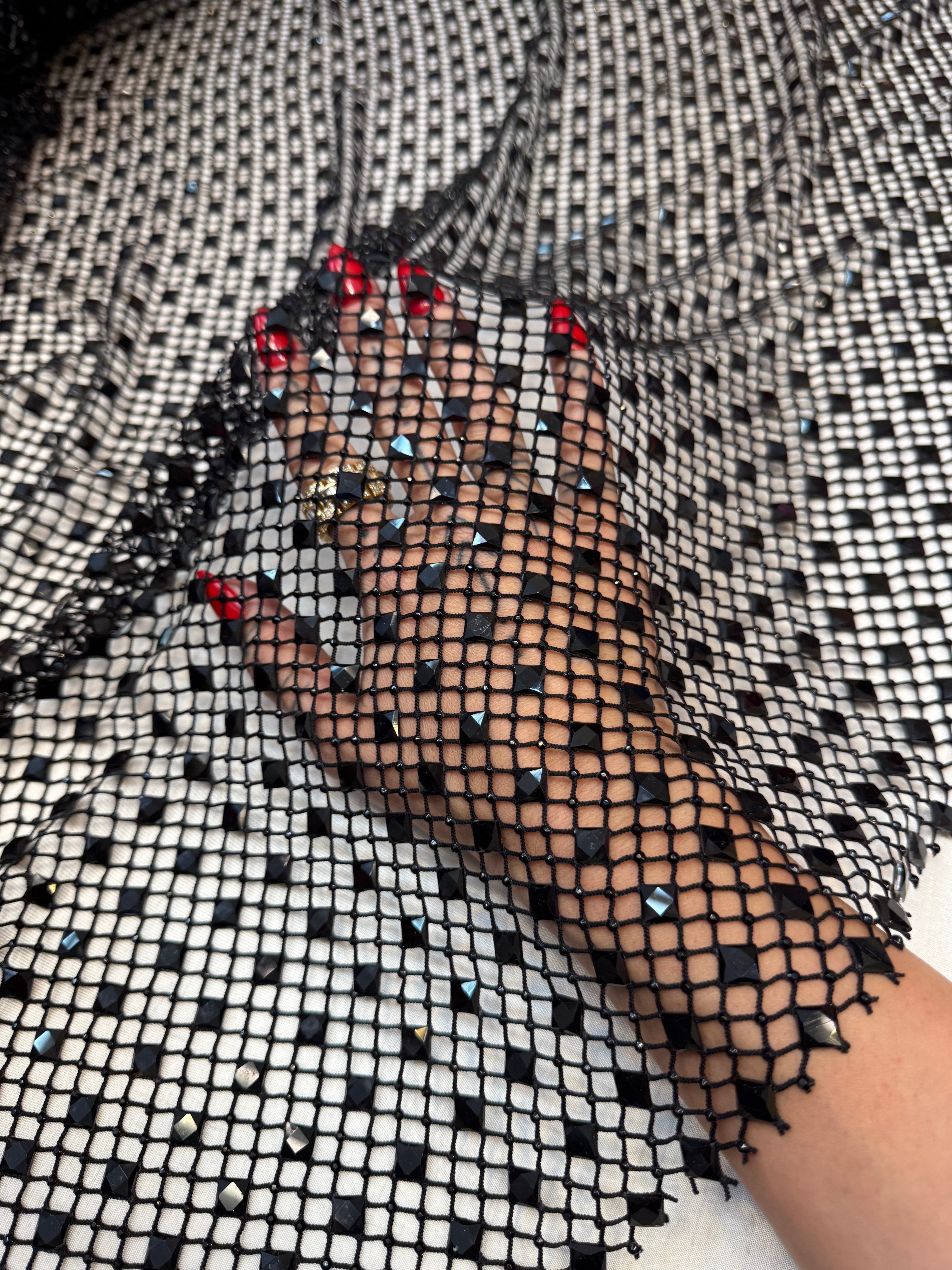 Black Diamond Crystal Mesh, Crystal Glass Rhinestone Fabric, Luxury Rhinestone Mesh, Couture Crystal Fabric, Heavy Rhinestone Mesh, Premium Crystal Mesh
