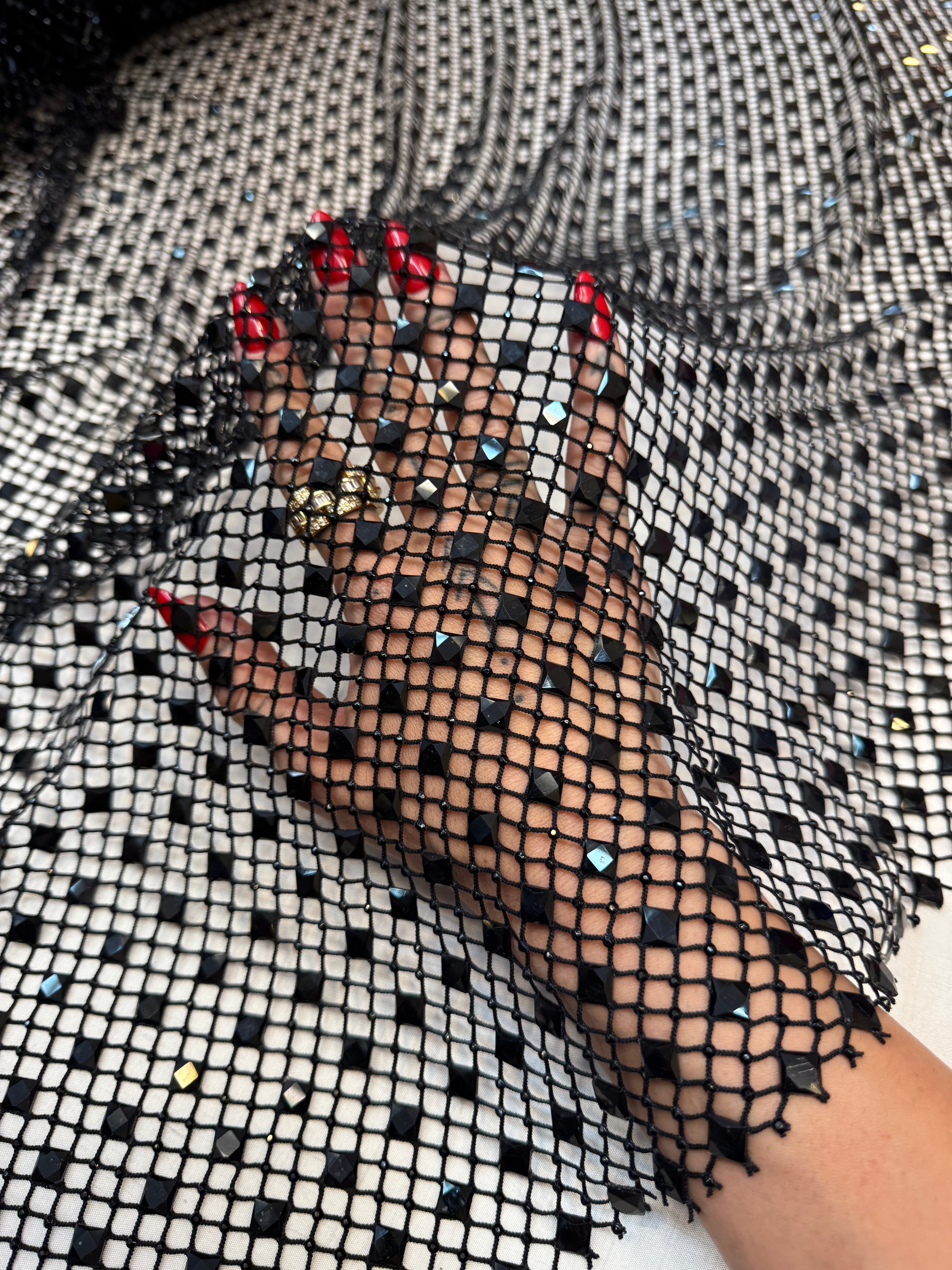 Black Diamond Crystal Mesh, Crystal Glass Rhinestone Fabric, Luxury Rhinestone Mesh, Couture Crystal Fabric, Heavy Rhinestone Mesh, Premium Crystal Mesh
