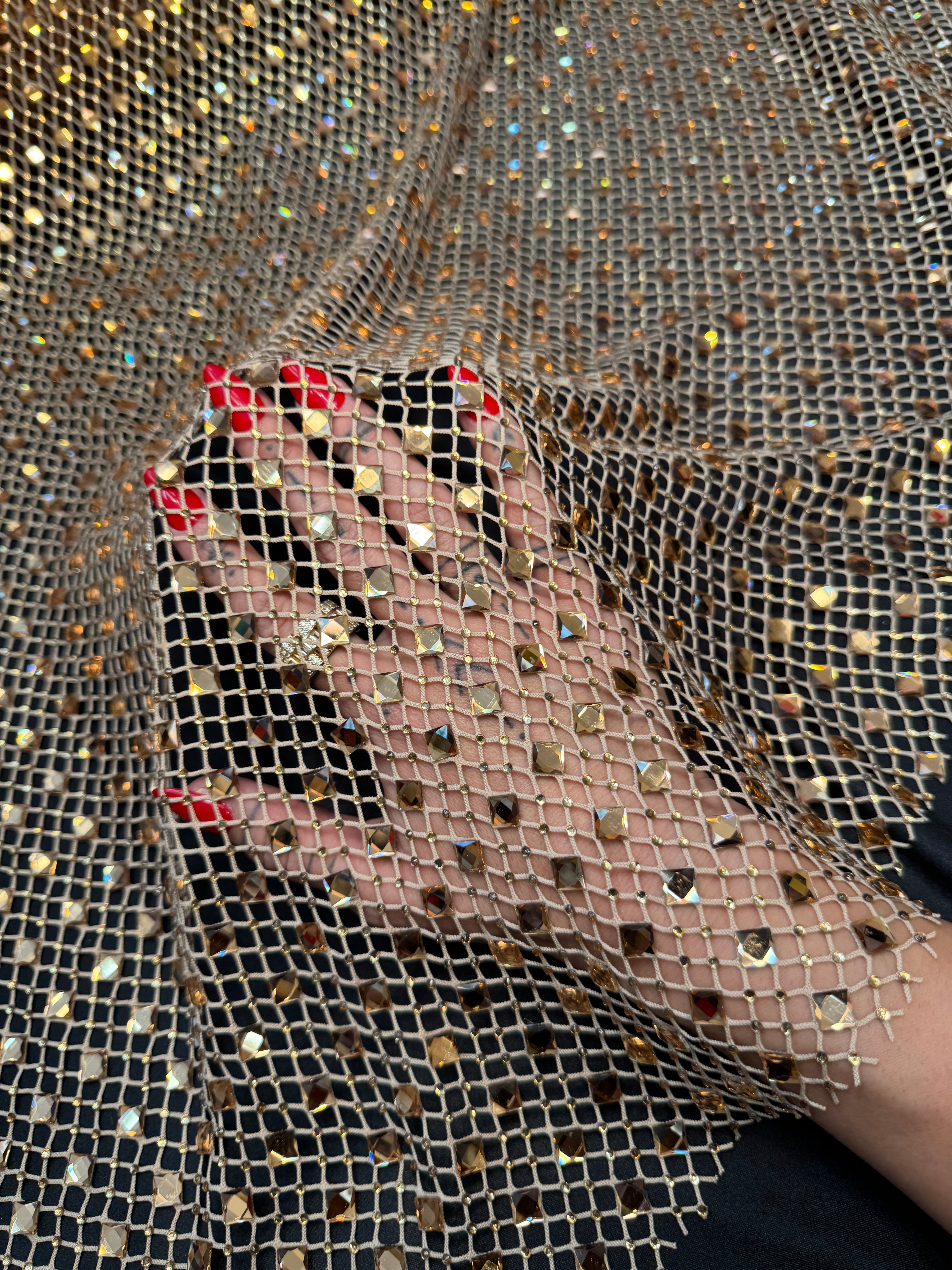 Gold Diamond Crystal Mesh, Kiki Sewing Store, Kiki Luxury Fabric, Cheap Fabric Store, Kiki Textiles, Kiki Textile by the Yard, Kiki Textile USA