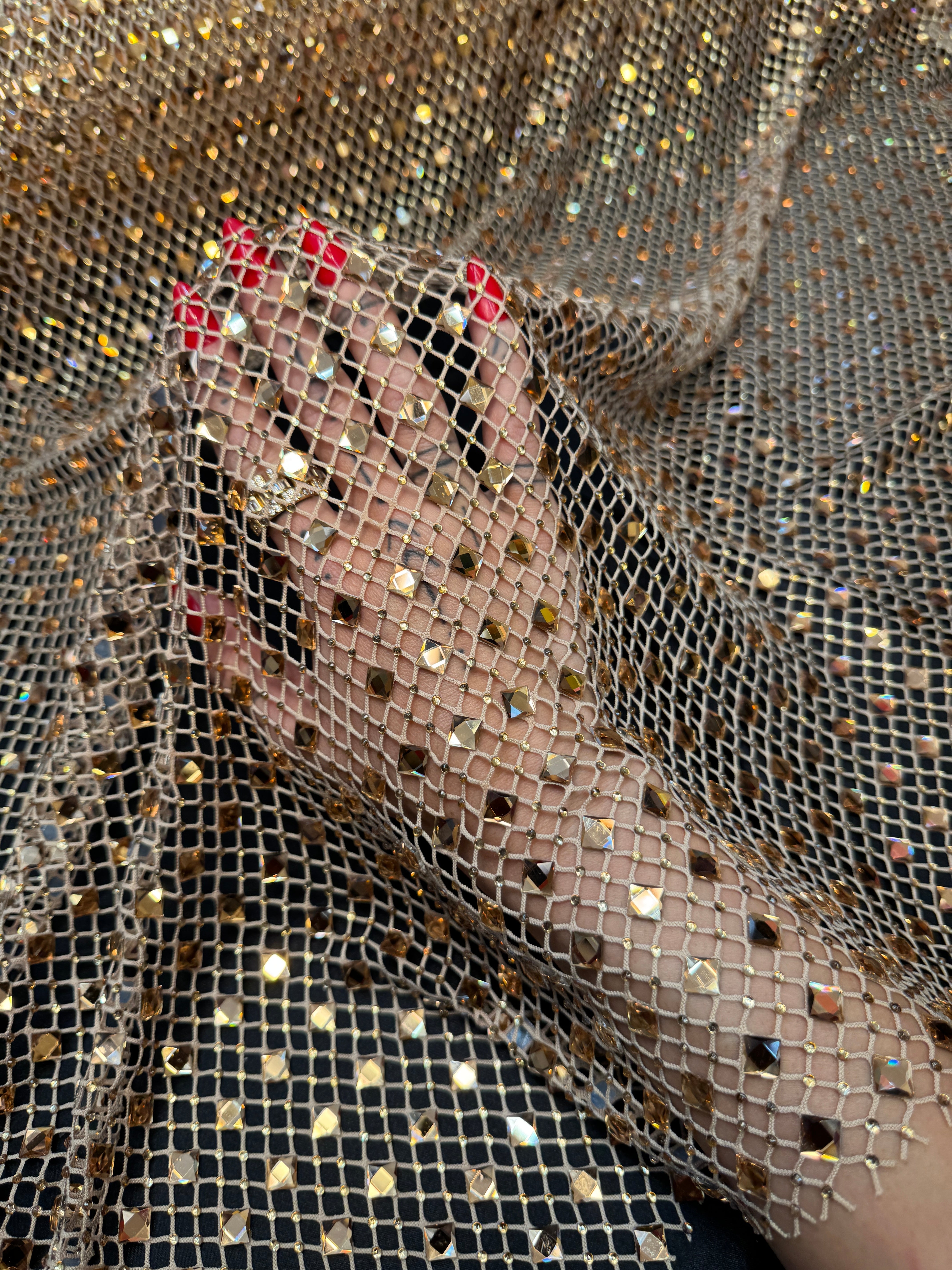 Gold Diamond Crystal Mesh, Kiki Sewing Store, Kiki Luxury Fabric, Cheap Fabric Store, Kiki Textiles, Kiki Textile by the Yard, Kiki Textile USA