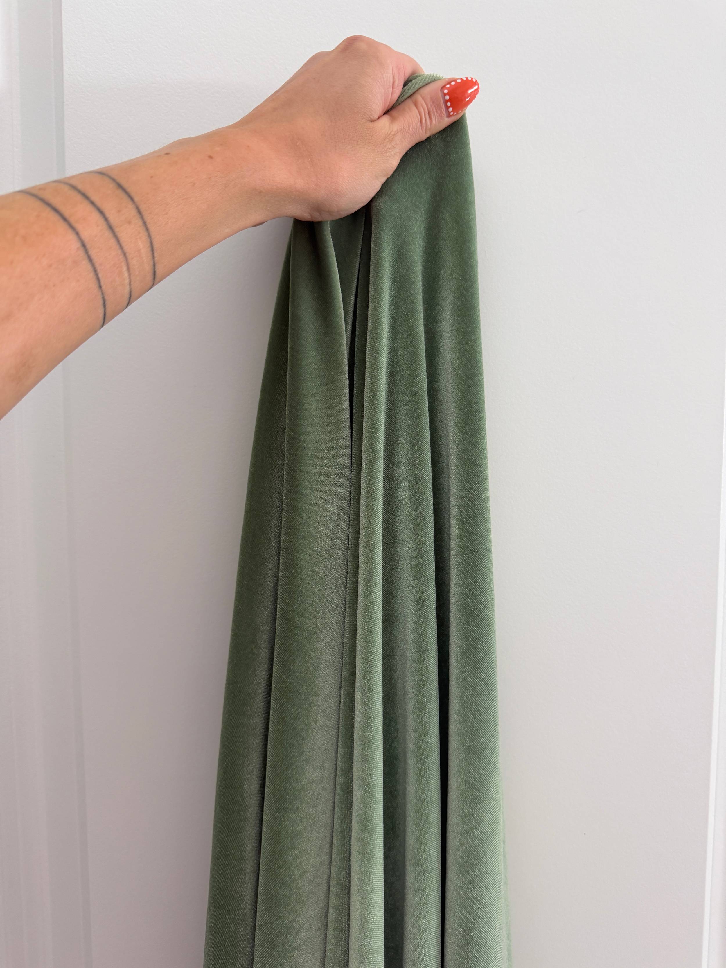 Sage Stretch Velvet, Kiki Sewing Store, Kiki Luxury Fabric, Cheap Fabric Store, Kiki Textiles, Kiki Textile by the Yard, Kiki Textile USA