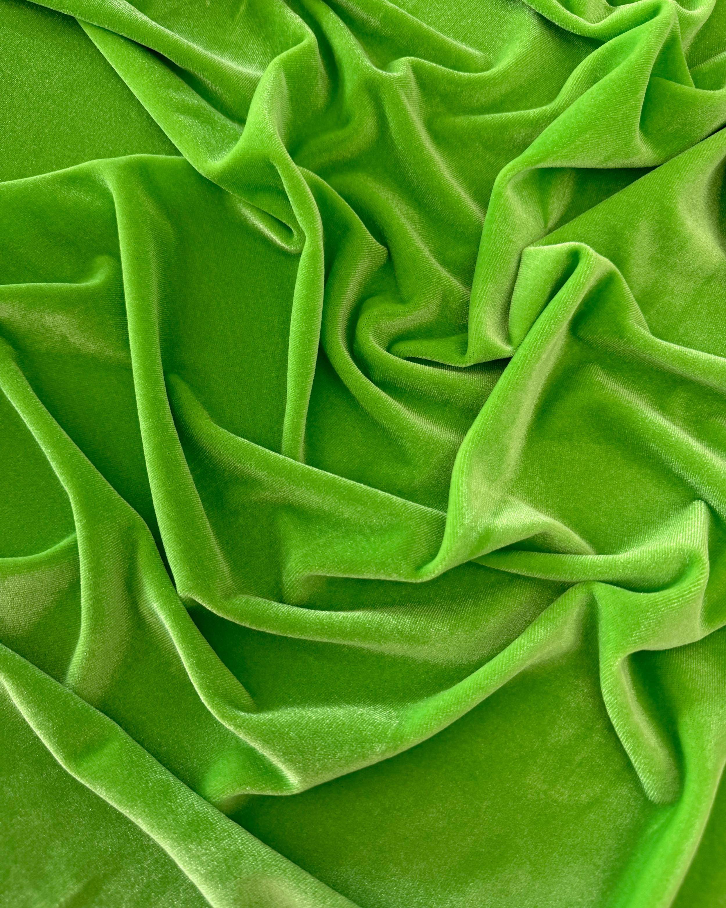 Neon Green Stretch Velvet, Kiki Sewing Store, Kiki Luxury Fabric, Cheap Fabric Store, Kiki Textiles, Kiki Textile by the Yard, Kiki Textile USA