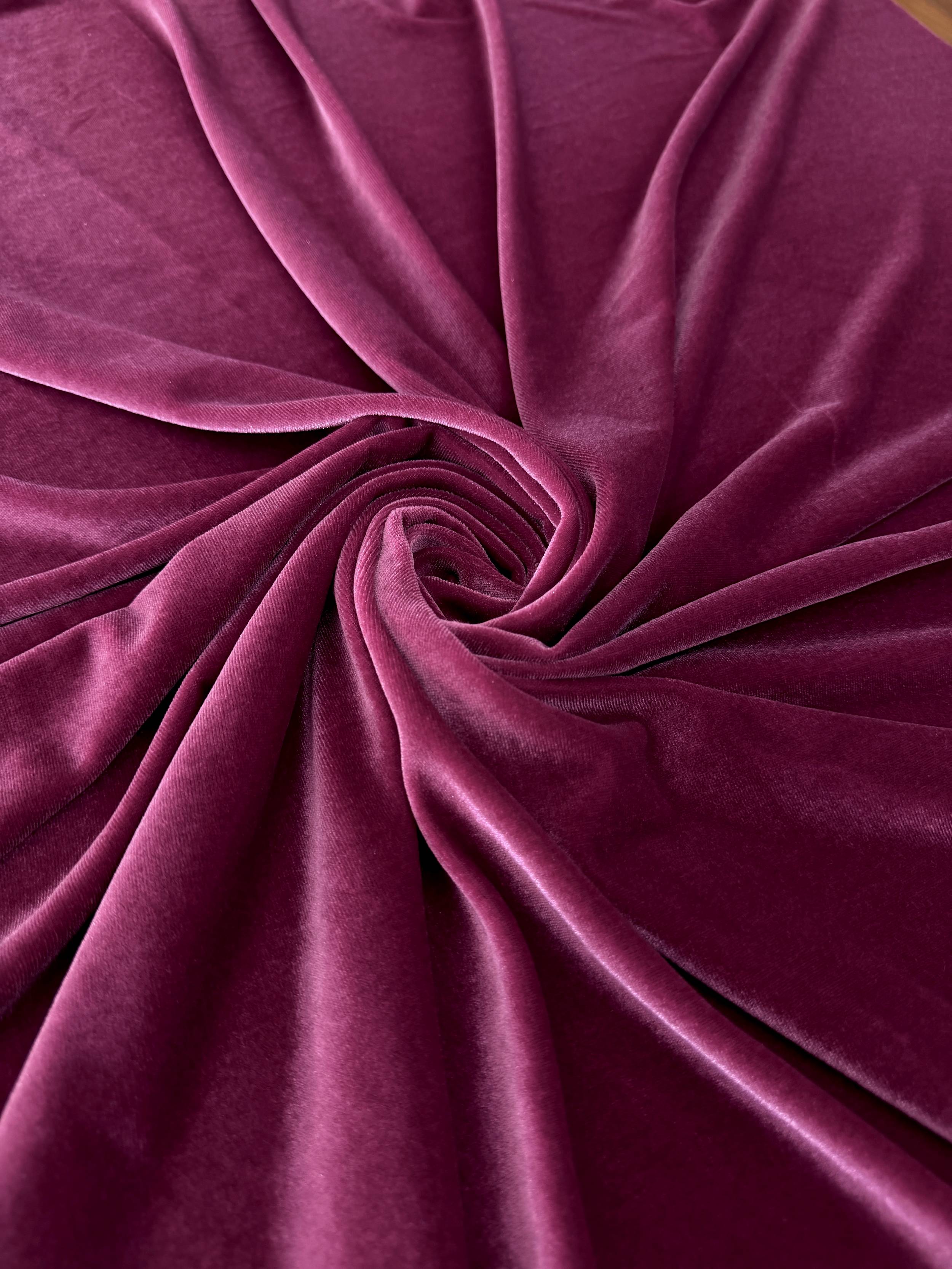 Deep Rose Stretch Velvet, Stretch Velvet Material, Stretch Velvet Fabric, Velour Fabric Sale, Velvet Fabric Online, Stretch Velvet Spandex, Plush Velvet