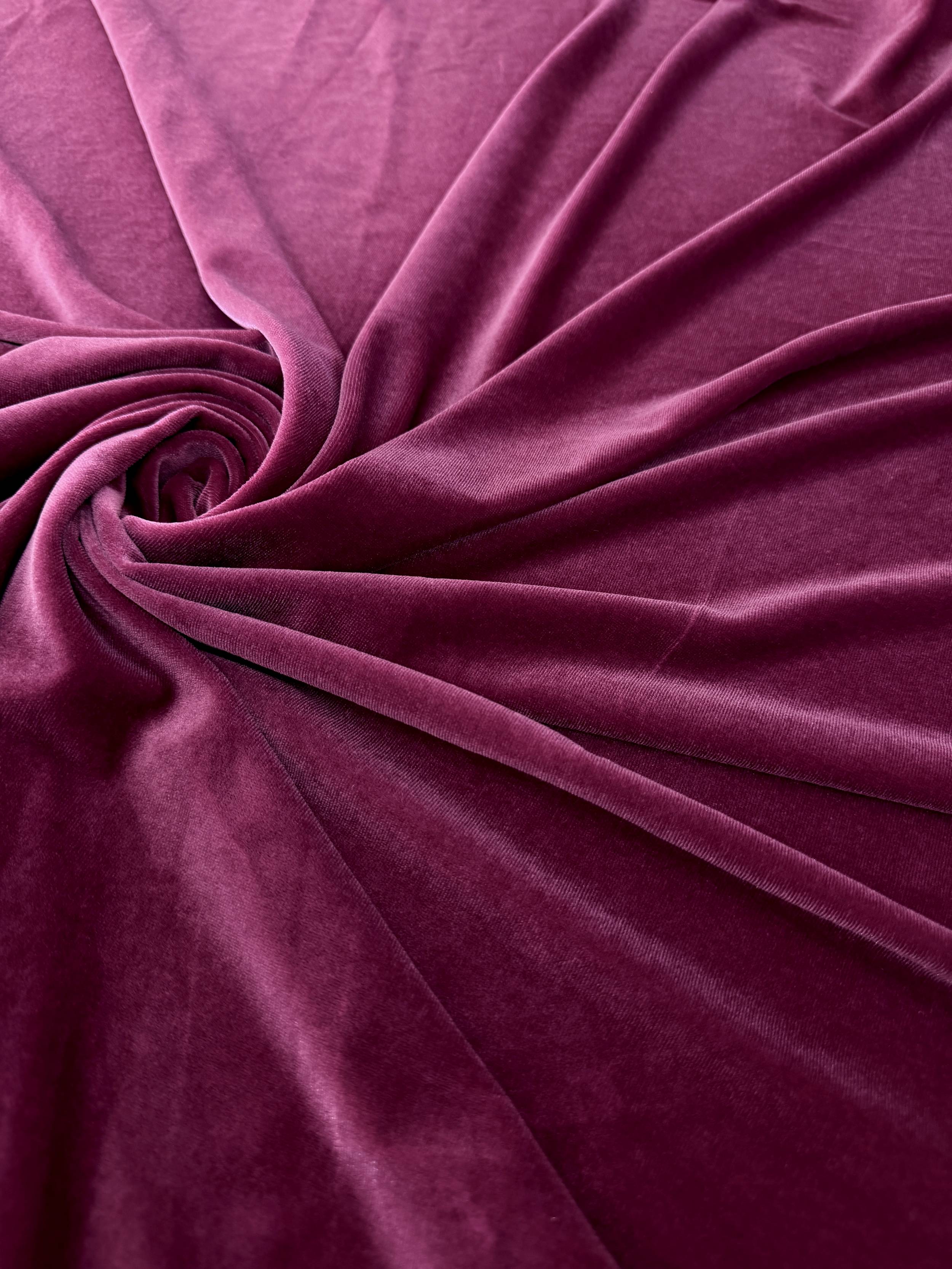 Deep Rose Stretch Velvet, Stretch Velvet Material, Stretch Velvet Fabric, Velour Fabric Sale, Velvet Fabric Online, Stretch Velvet Spandex, Plush Velvet