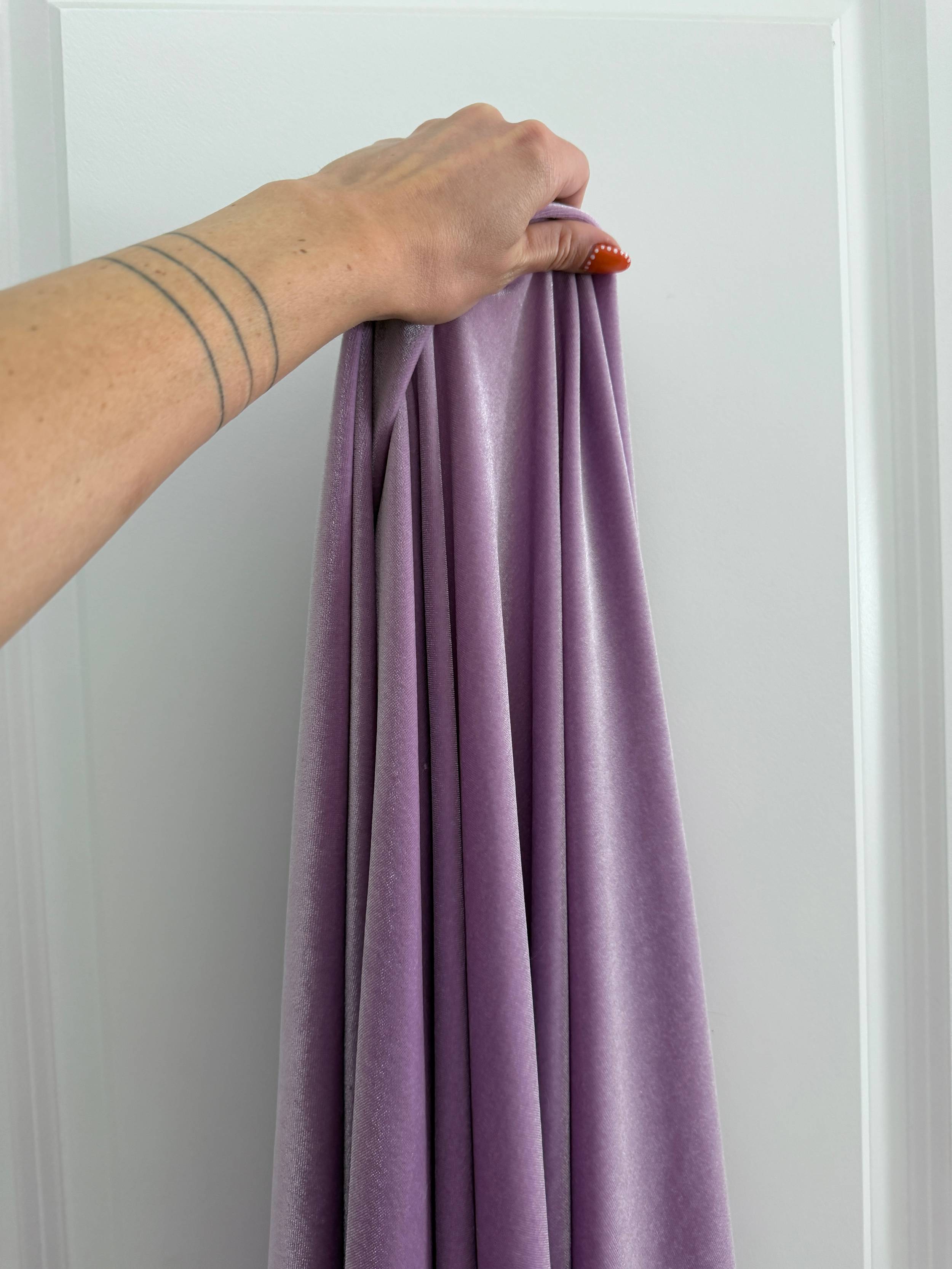 Lilac Stretch Velvet, Kiki Sewing Store, Kiki Luxury Fabric, Cheap Fabric Store, Kiki Textiles, Kiki Textile by the Yard, Kiki Textile USA