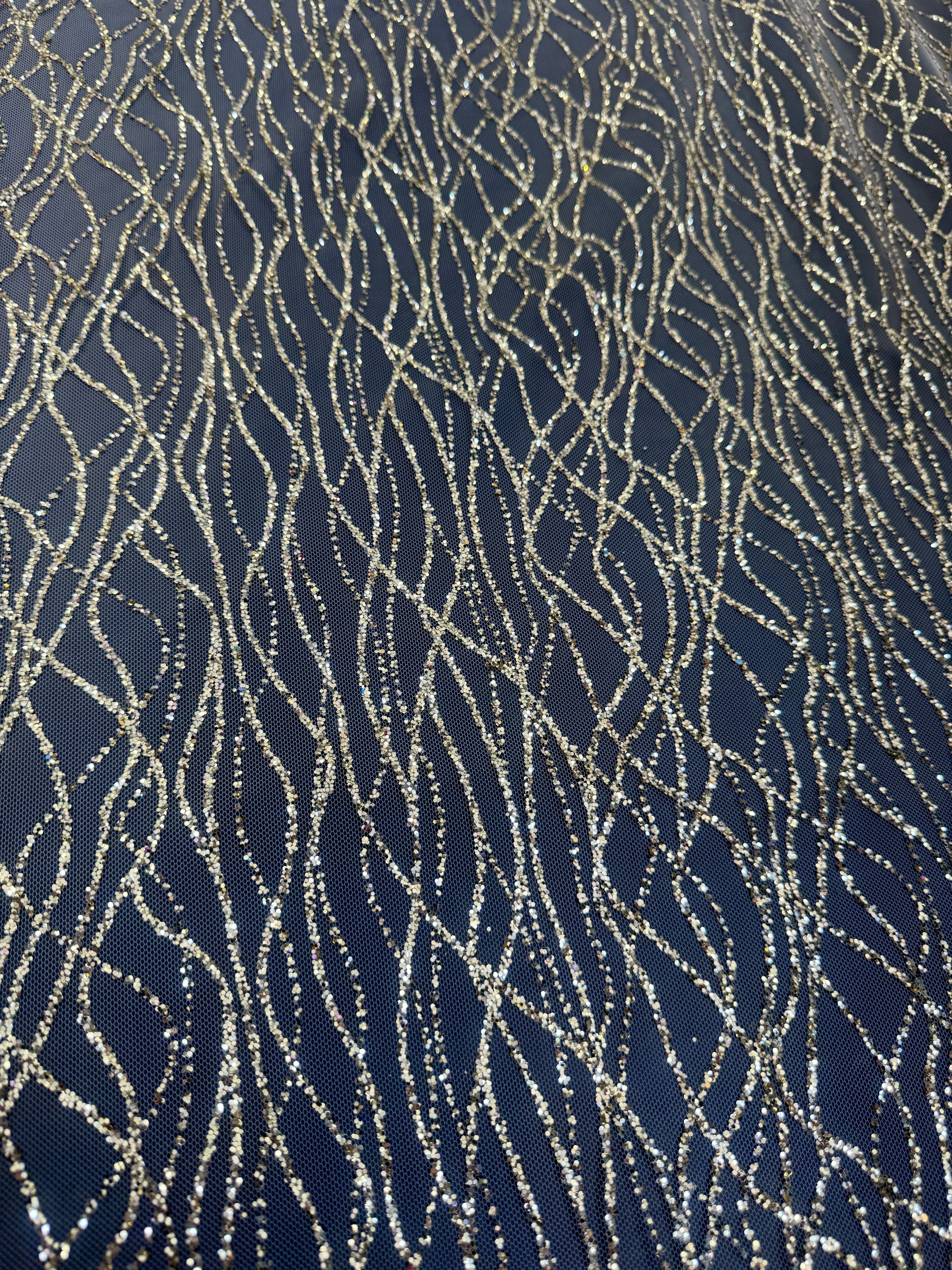Gold Glitter Lace on Mesh, shop fabrics online, sewing, fabric store, sewing store, cheap fabric store, kiki textiles, textile by the yard
