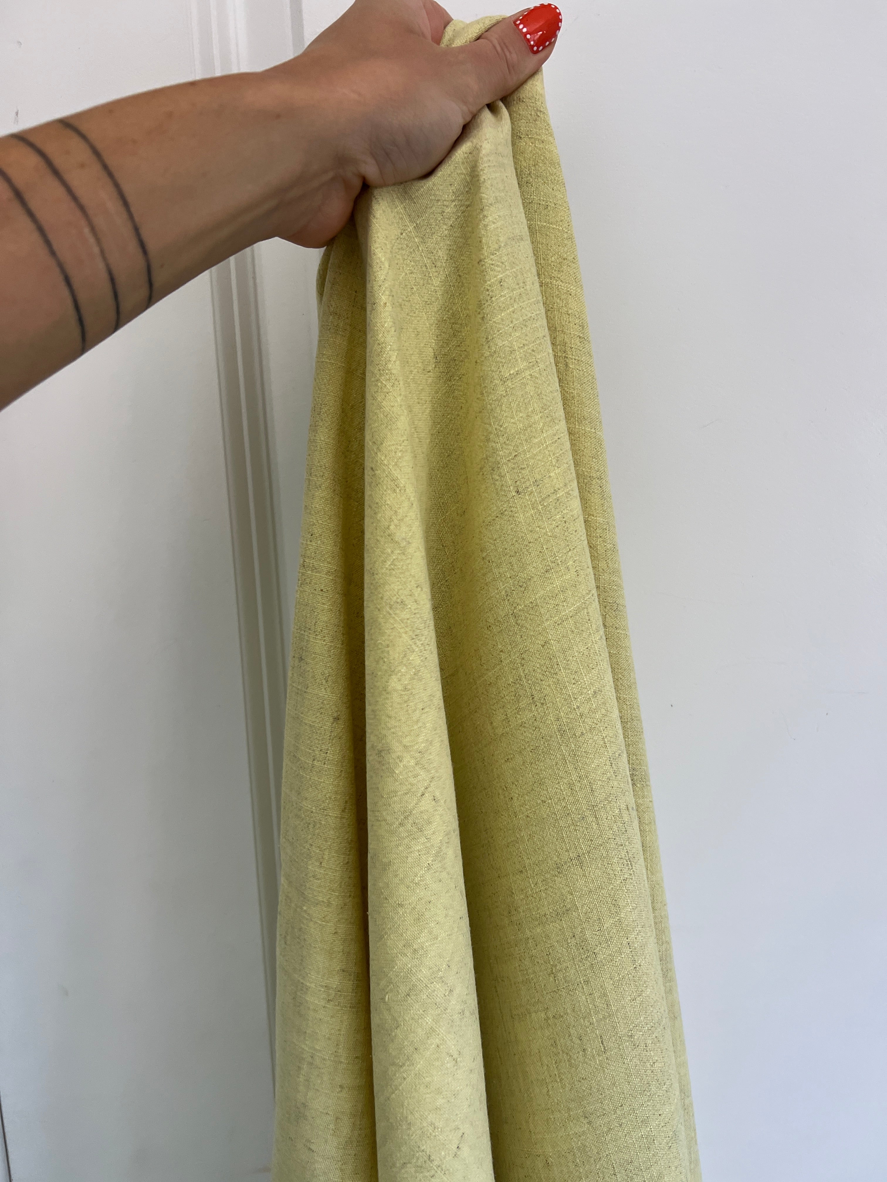 Lemon Washed Linen, Linen Blend Fabric, Rayon Linen Fabric, Soft Linen Fabric, Lightweight Linen Fabric, Breathable Linen Fabric, Washed Linen Blend, Linen Fabric by Yard