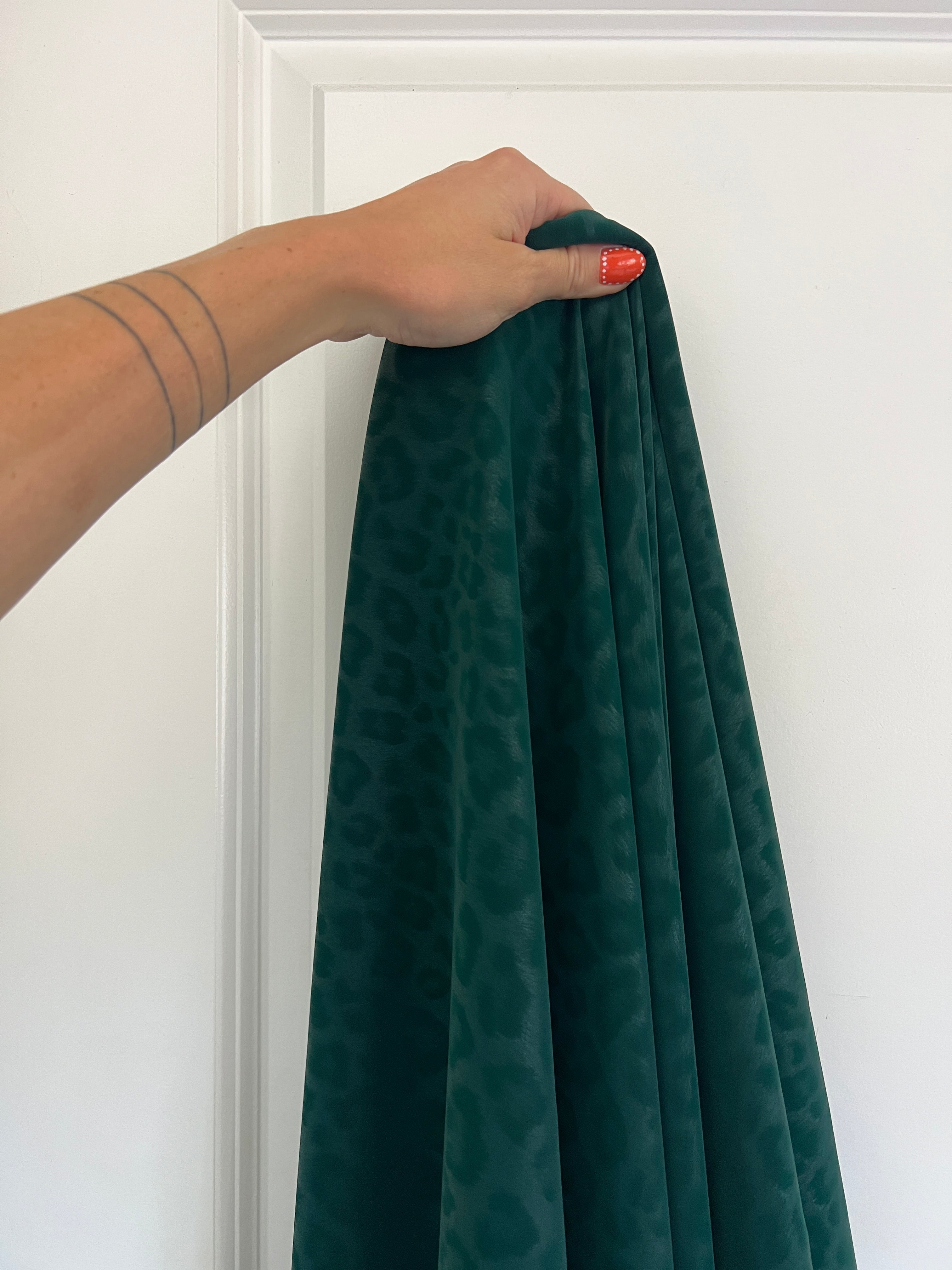 Jade Cheetah Print Stretch Faux Leather, Kiki Sewing Store, Kiki Luxury Fabric, Cheap Fabric Store, Kiki Textiles, Kiki Textile by the Yard, Kiki Textile USA