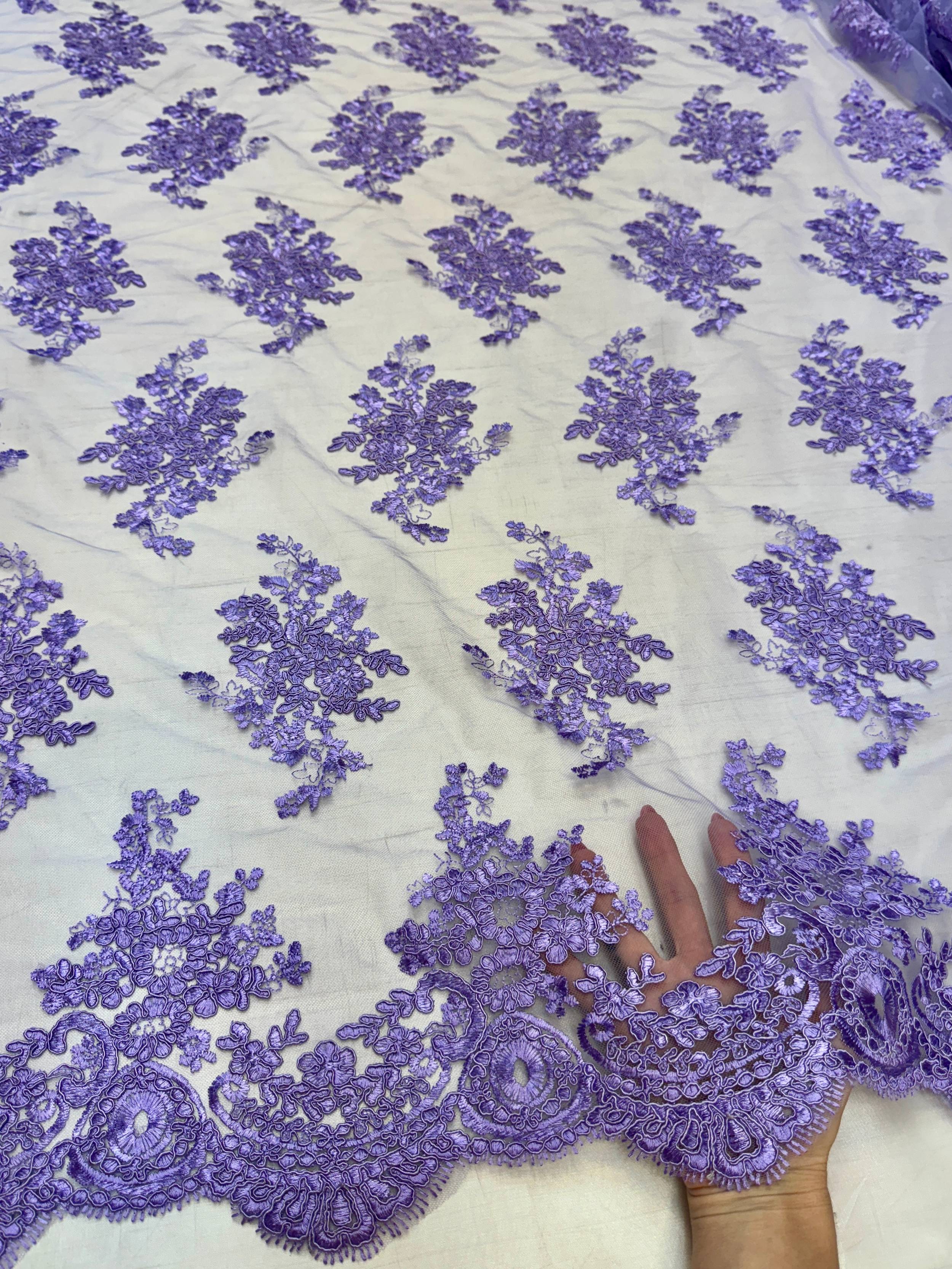 Lavender Fleur Scalloped Lace Mesh, Kiki Sewing Store, Kiki Luxury Fabric, Cheap Fabric Store, Kiki Textiles, Kiki Textile by the Yard, Kiki Textile USA