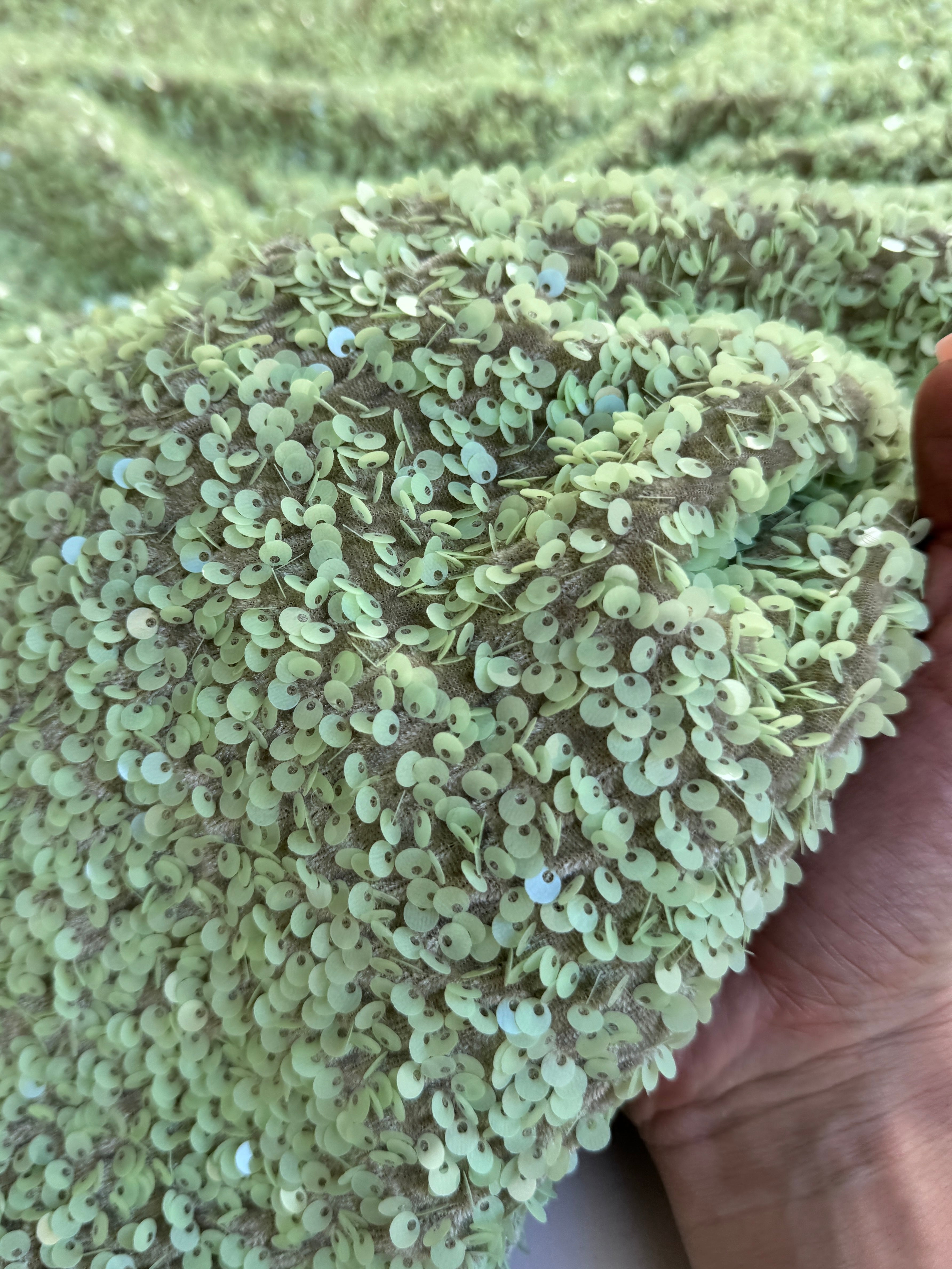 pistachio sequin on velvet, light green sequin on velvet, dark green sequin on velvet, green sequin on velvet, sequin on velvet for woman, sequin on velvet for bride, premium sequin on velvet, sequin on velvet on discount, sequin on velvet on sale, buy sequin on velvet online