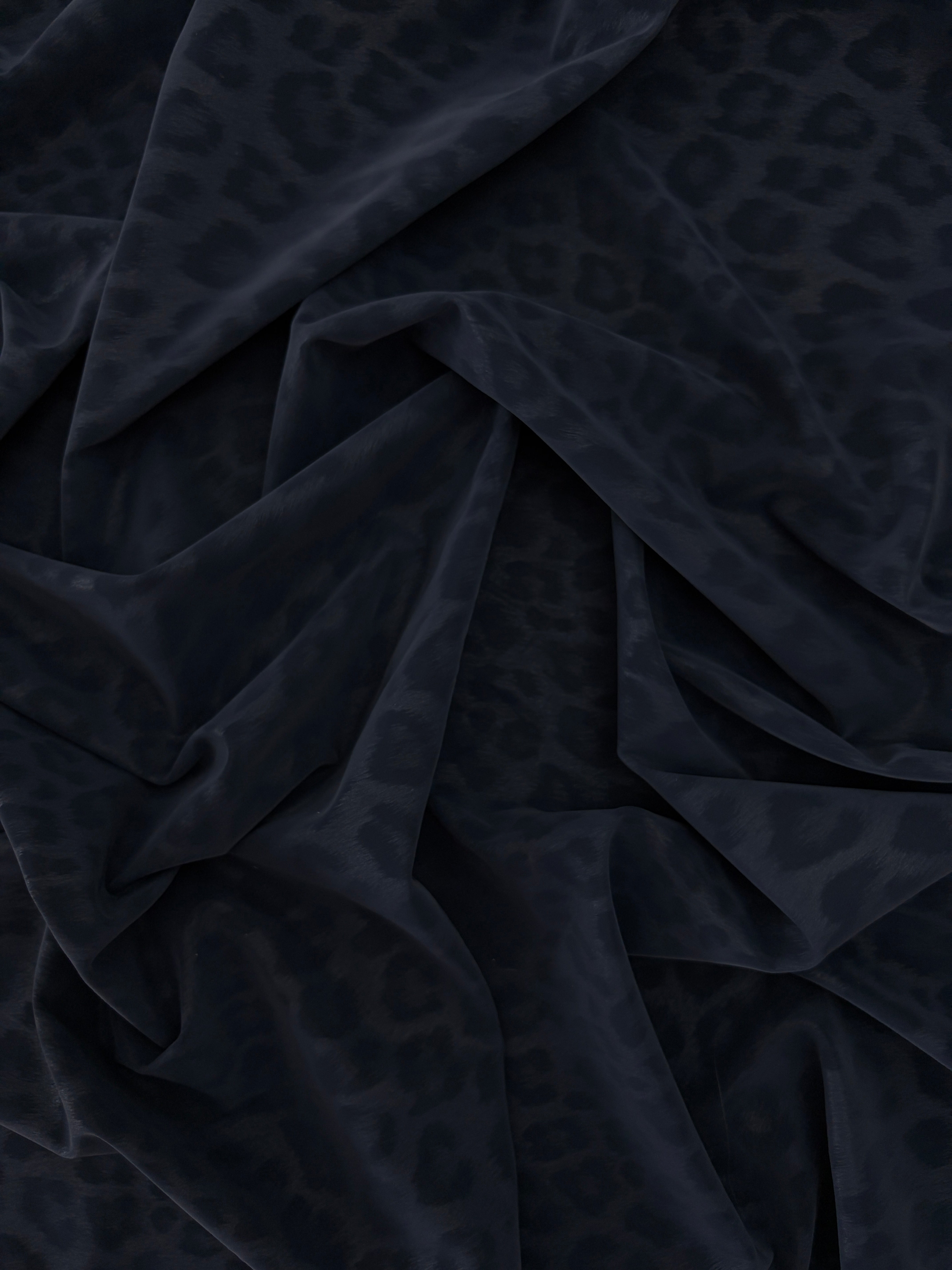 Navy Cheetah Print Stretch Faux Leather, Leopard Print Leather, Stretch Faux Leather, Animal Print Fabric, Vegan Leather Fabric, Cheetah Print Fabric