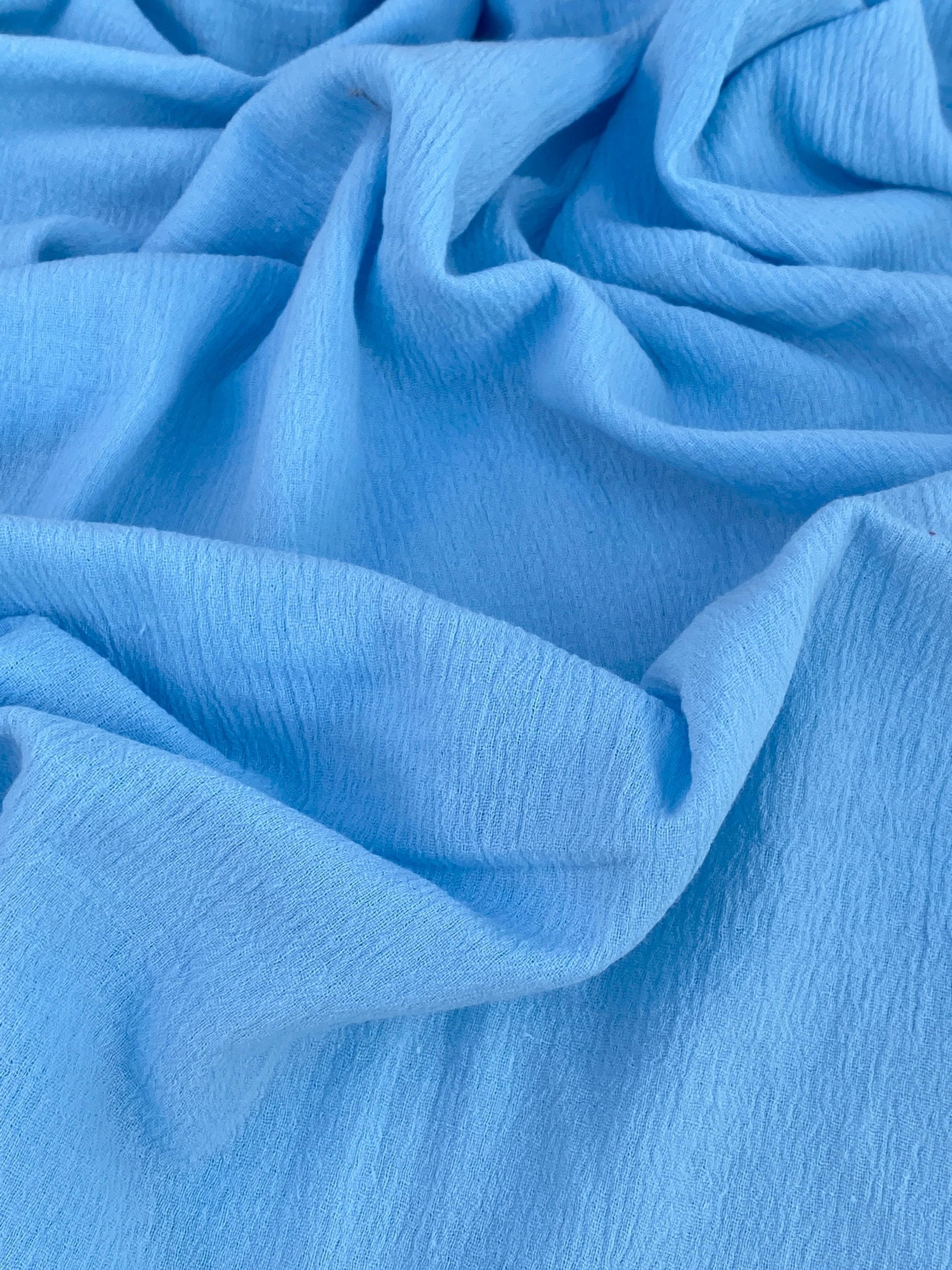 light blue Cotton Gauze, cotton gauze fabric, baby blue gauze fabric, dark blue gauze, cotton for woman, double gauze cheap, coton gauze for bride, cotton gauze in low price
