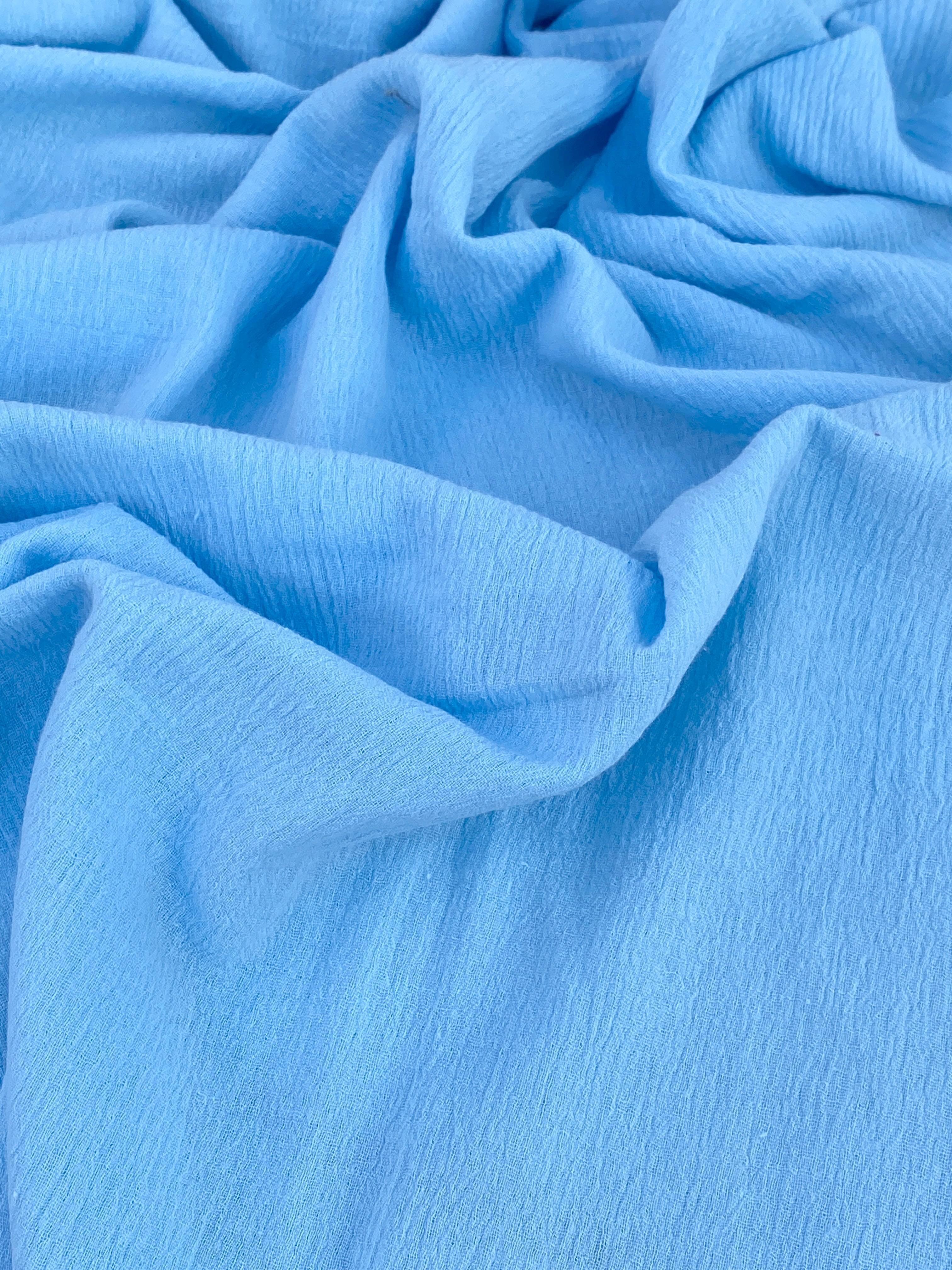 light blue Cotton Gauze, cotton gauze fabric, baby blue gauze fabric, dark blue gauze, cotton for woman, double gauze cheap, coton gauze for bride, cotton gauze in low price