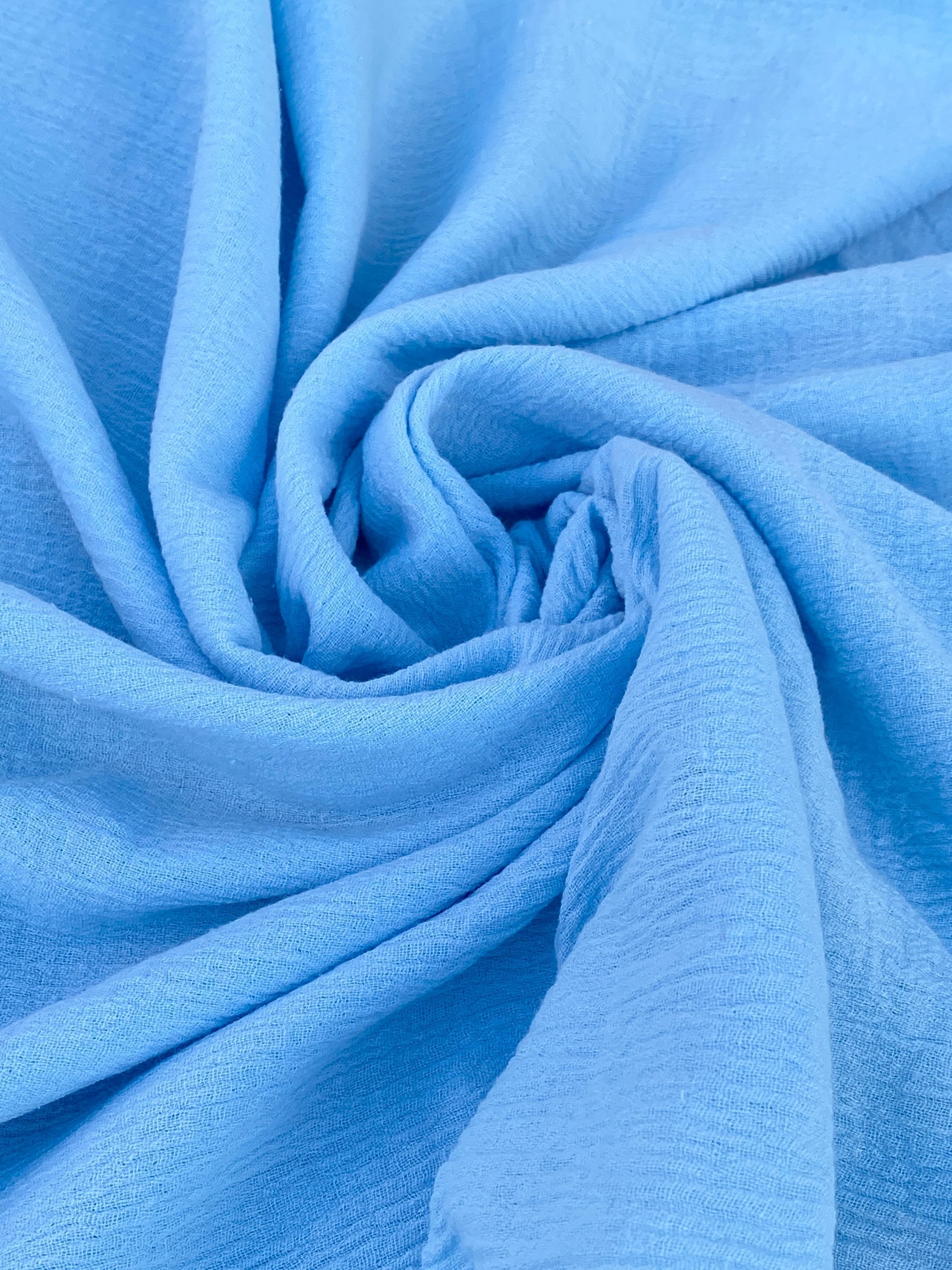 light blue Cotton Gauze, cotton gauze fabric, baby blue gauze fabric, dark blue gauze, cotton for woman, double gauze cheap, coton gauze for bride, cotton gauze in low price