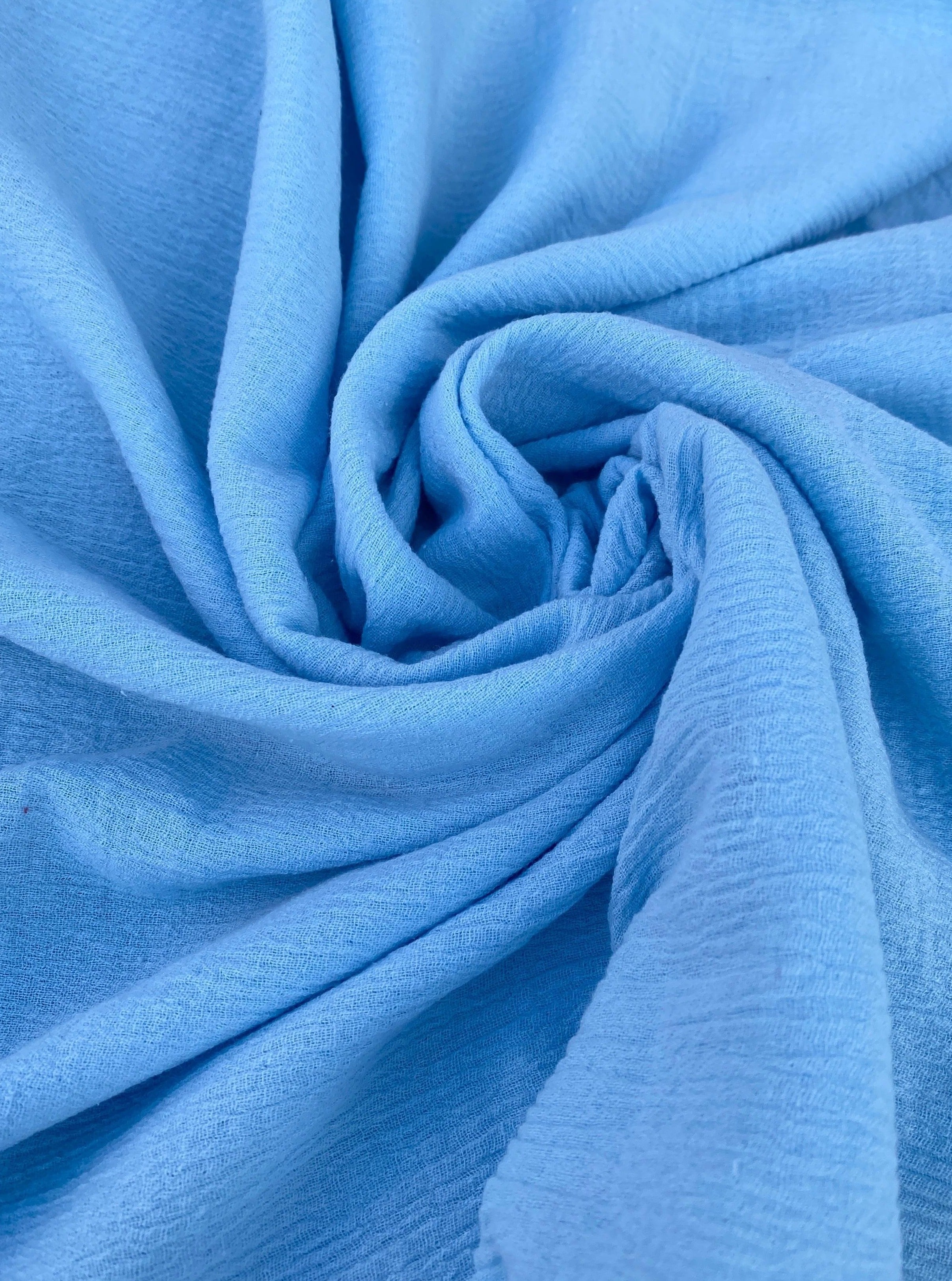 light blue Cotton Gauze, cotton gauze fabric, baby blue gauze fabric, dark blue gauze, cotton for woman, double gauze cheap, coton gauze for bride, cotton gauze in low price