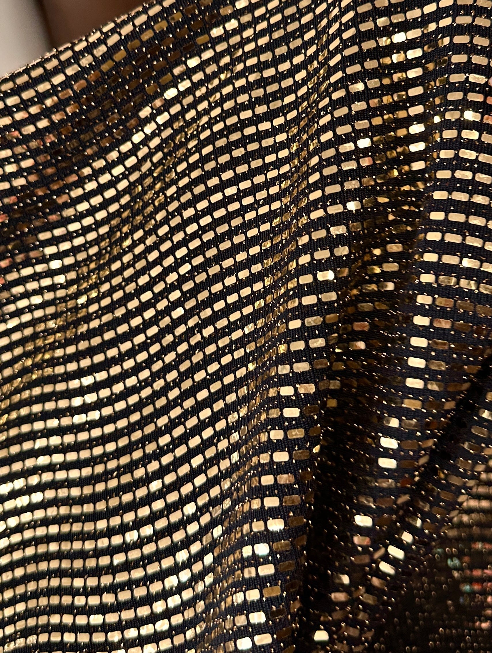 Gold Glimmery Flat Sequin Knit, Gold Disco Fabric, Stretch Metallic Spandex Sequin Fabric, sequin knit for woman, sequin knit for bride, sequin knit for party wear, sequin knit on discount, sequin knit on sale, premium sequin knit, buy sequin knit online