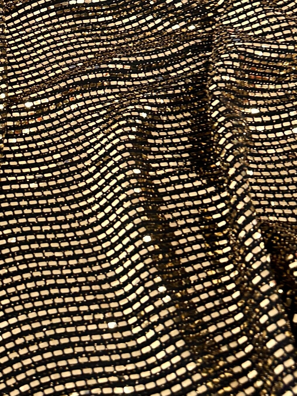 Gold Glimmery Flat Sequin Knit, Gold Disco Fabric, Stretch Metallic Spandex Sequin Fabric, sequin knit for woman, sequin knit for bride, sequin knit for party wear, sequin knit on discount, sequin knit on sale, premium sequin knit, buy sequin knit online